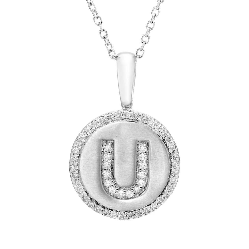 It's Personal Sterling Silver & Diamond Accent Initial Pendant Necklace, Women's, Size: 18" Product Image