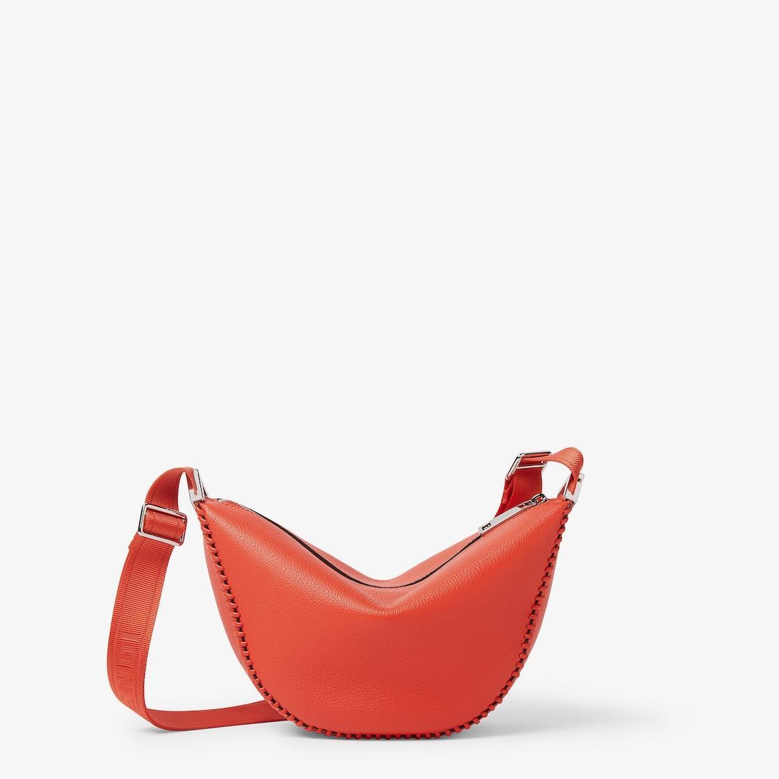 Fendi Roma Leather Fendi Melon SmallCoral red leather bag Product Image