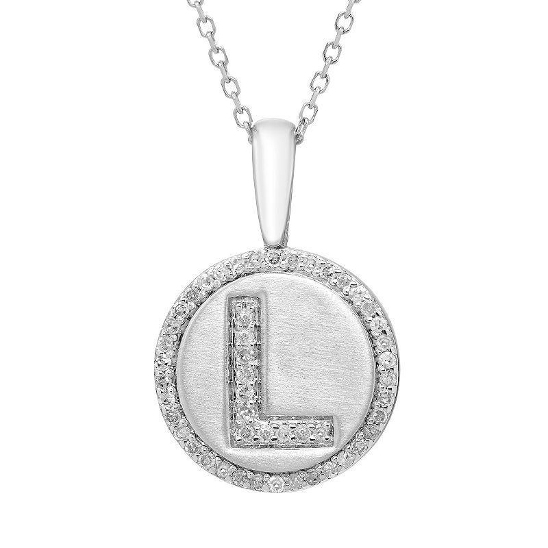 It's Personal Sterling Silver & Diamond Accent Initial Pendant Necklace, Women's, Size: 18" Product Image