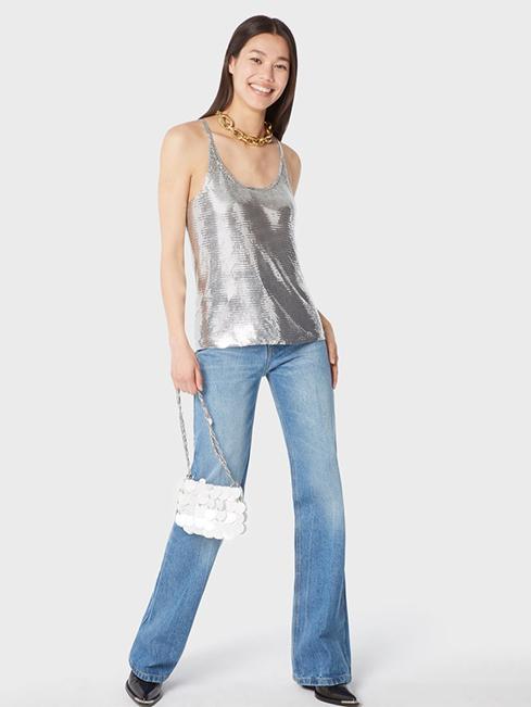 Silver chainmail top Product Image