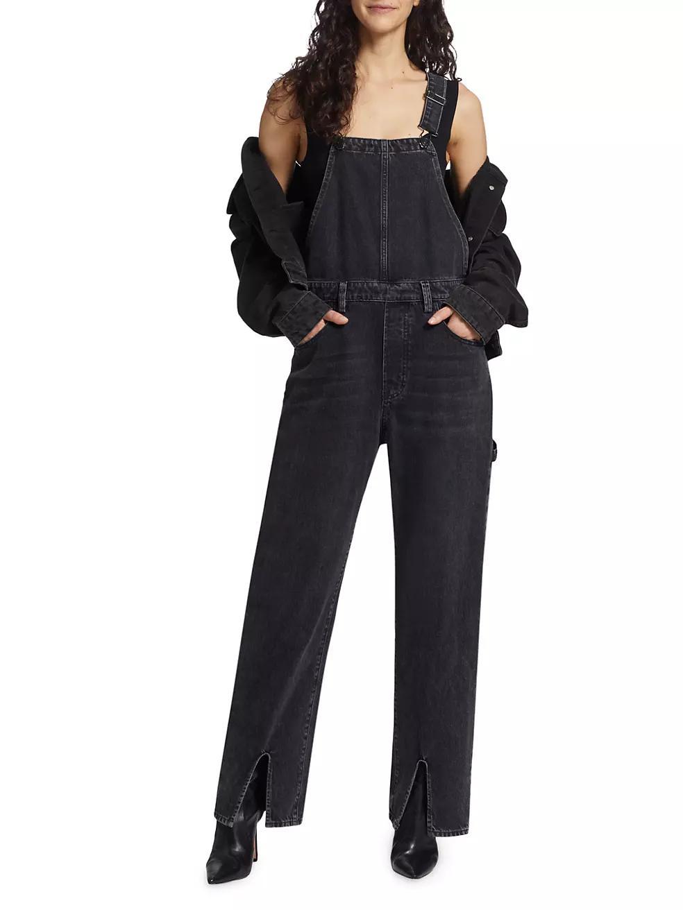 Cindy Wide-Leg Denim Overalls Product Image