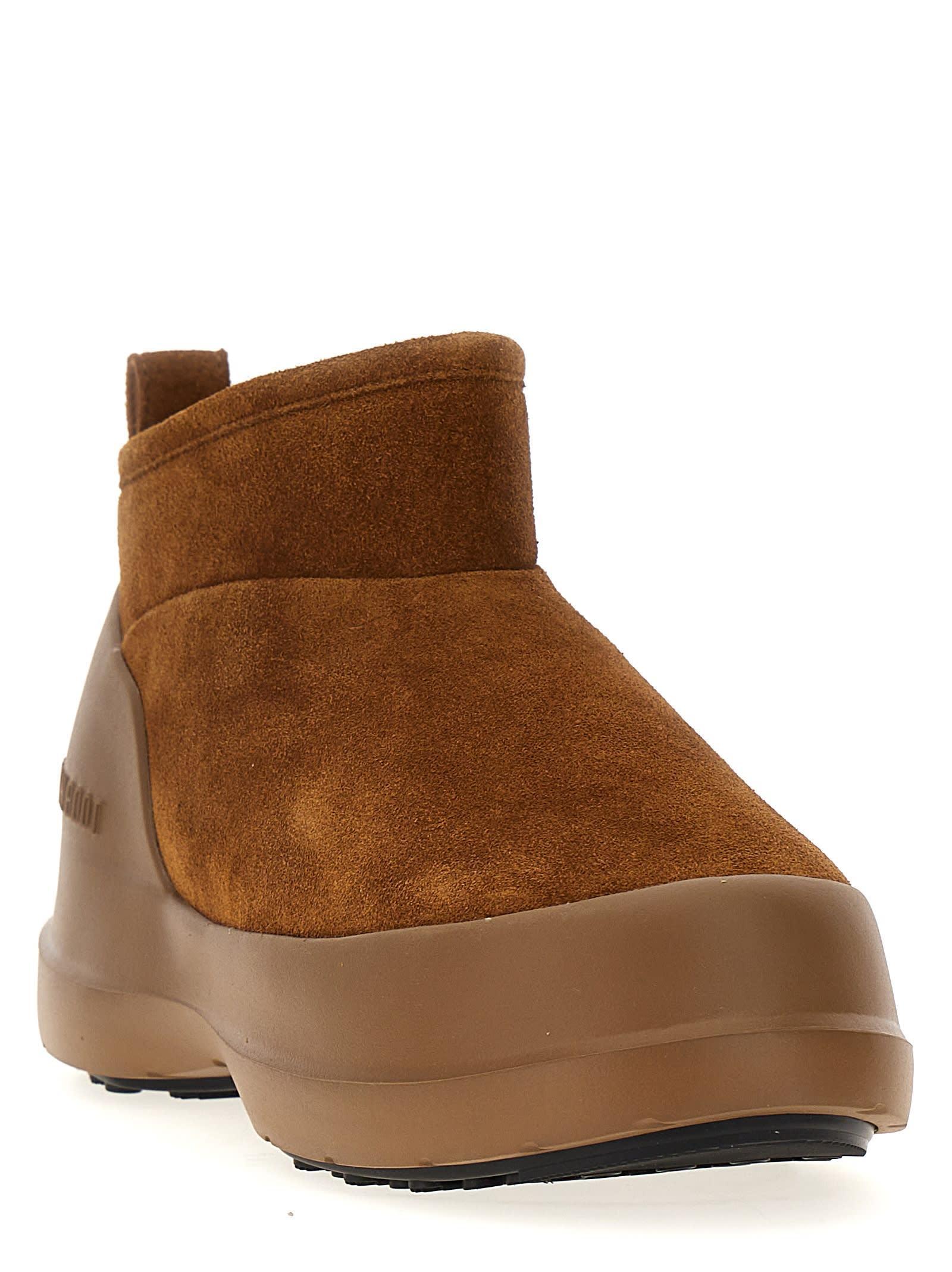 MOON BOOT Luna Low Suede Leather Ankle In Beige Product Image