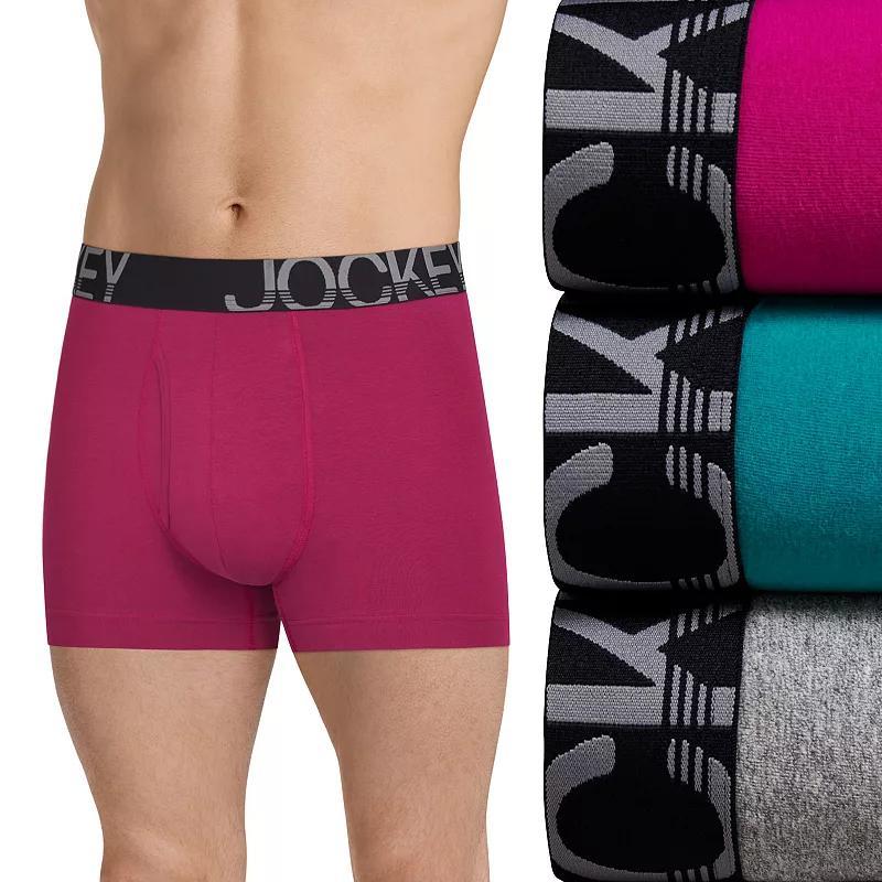 Men's Jockey® ActiveStretch™ 3-Pack 4" Boxer Briefs, Size: Large, Navy Gray Product Image
