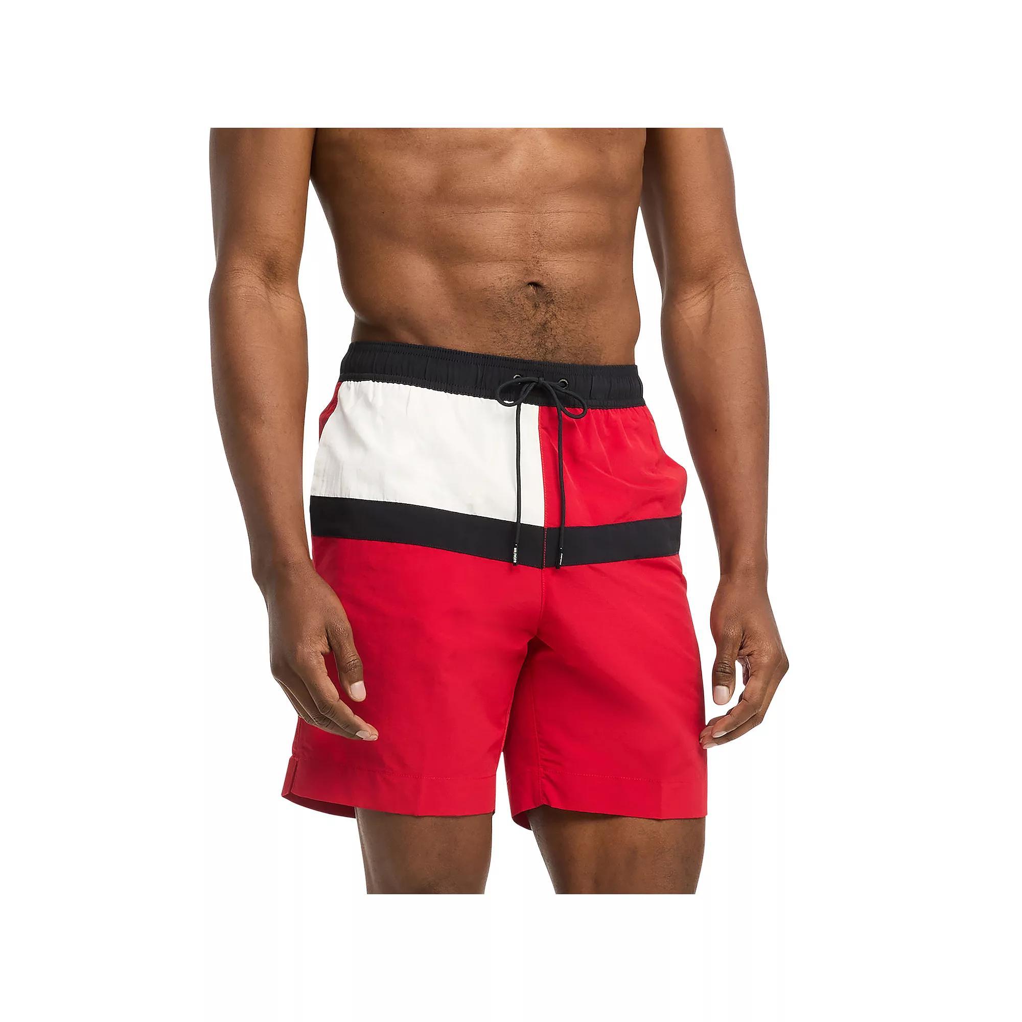 Men's Tommy Hilfiger 7" Drawstring Swim Trunks, Size: Large, Desert Product Image