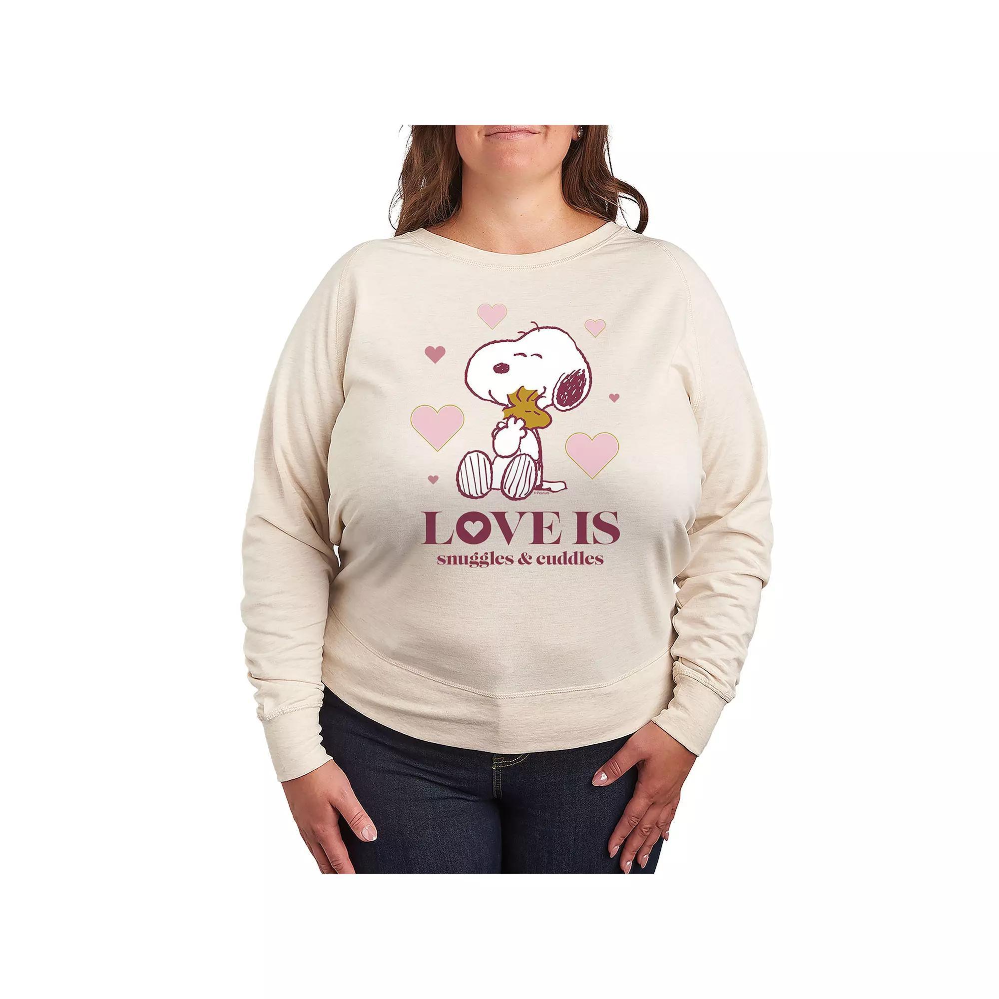 Plus Size Peanuts Snuggles And Cuddles Graphic Tee, Womens Product Image