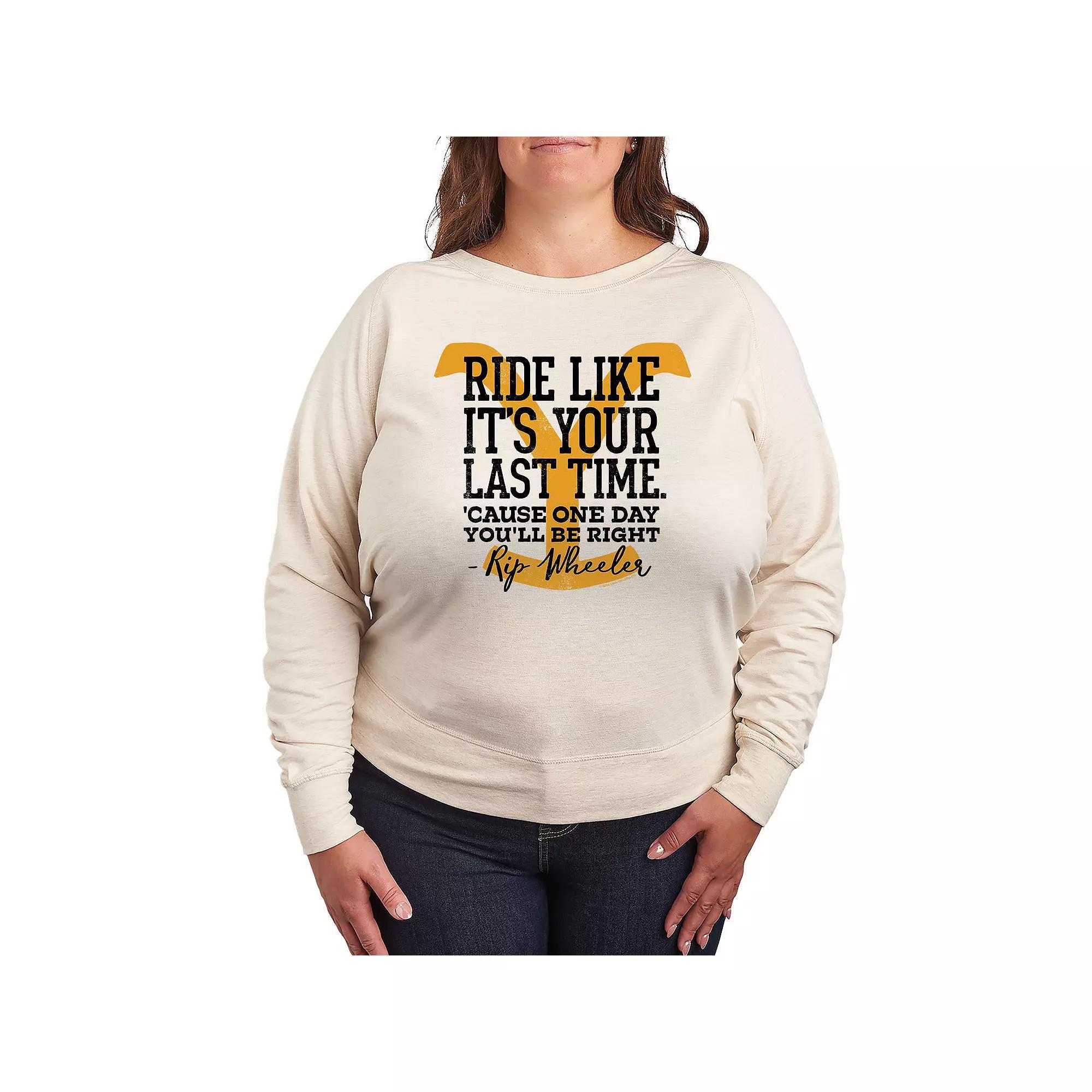 Plus Size Yellowstone Like Your Last Time French Terry Long Sleeve Tee, Womens Product Image