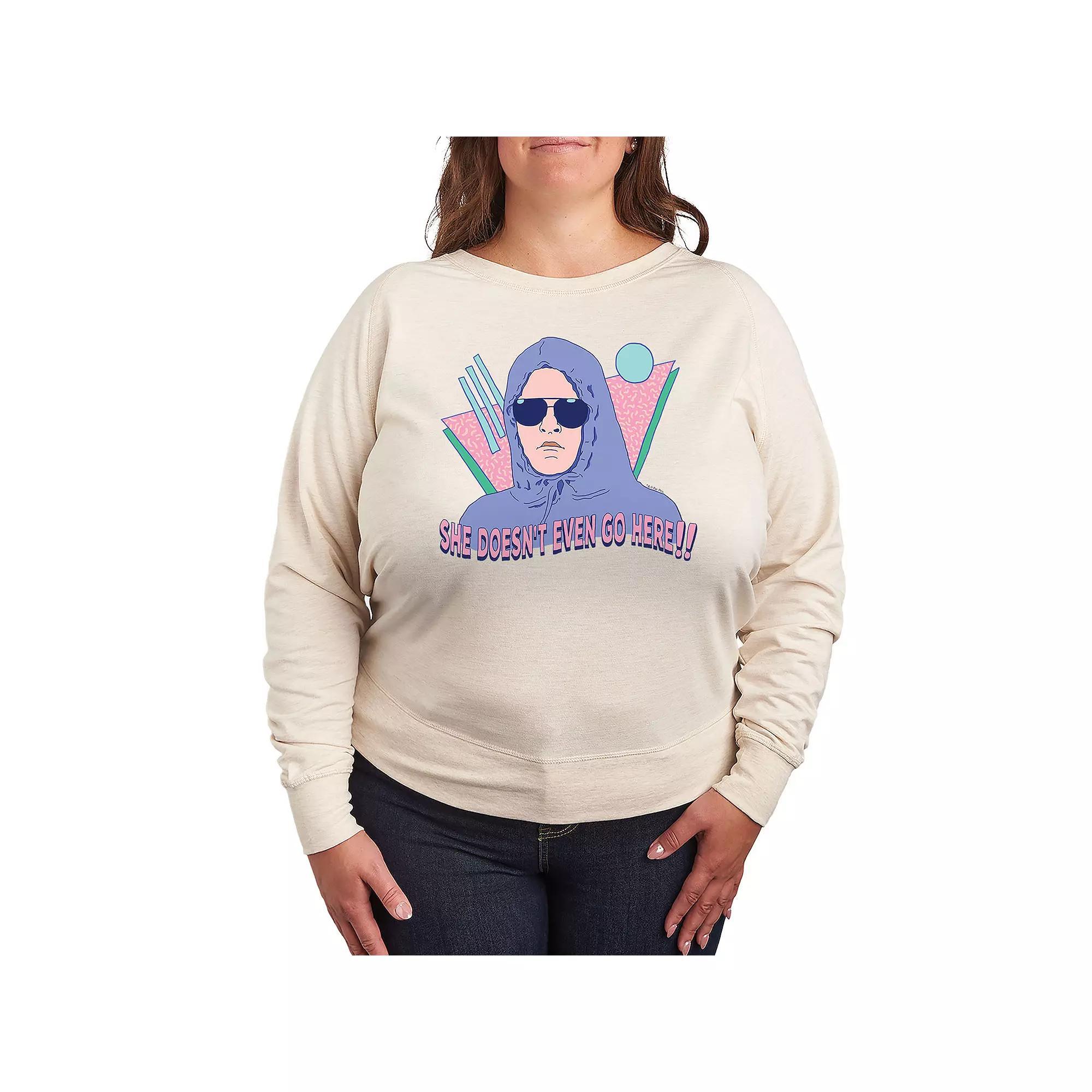 Plus Size Mean Girls Doesnt Even Go Here French Terry Long Sleeve Tee, Womens Product Image