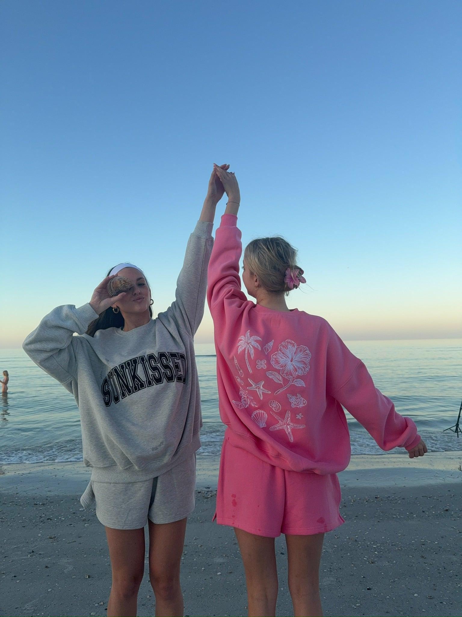 Afternoon Grey Sunkissed Varsity Embroider Sweatshirt Girls Product Image