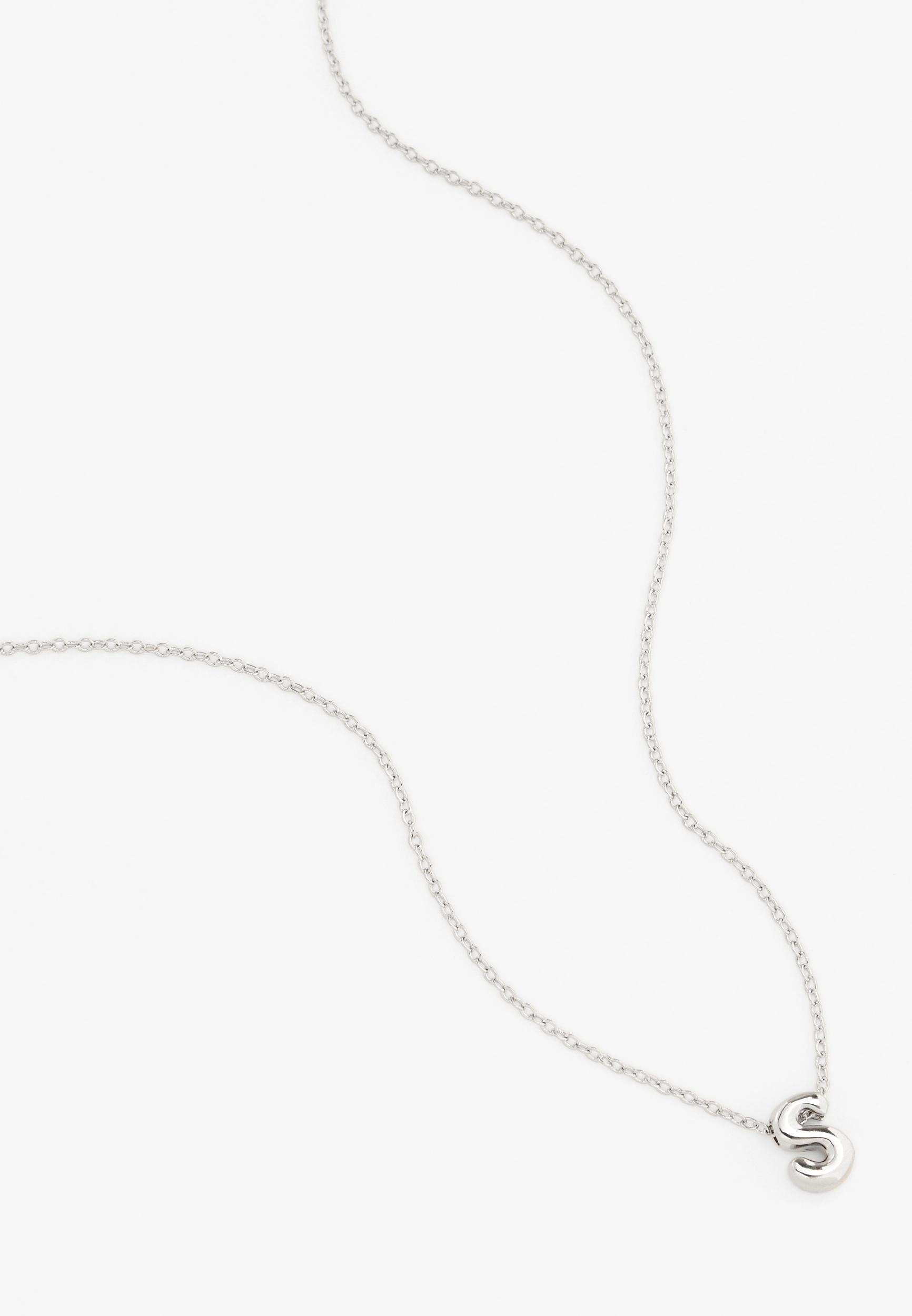 Silver Bubble Initial Pendant Necklace Product Image
