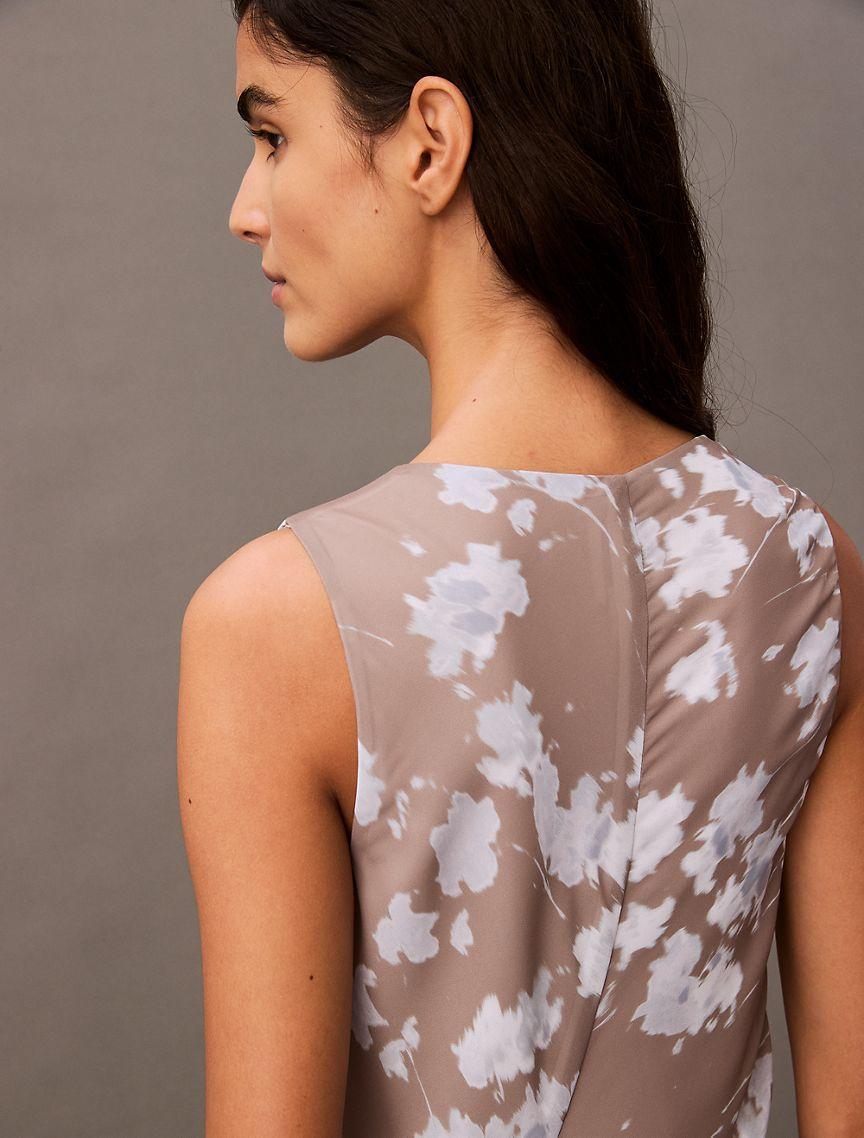 Chiffon Floral Printed V-Neck Dress Product Image