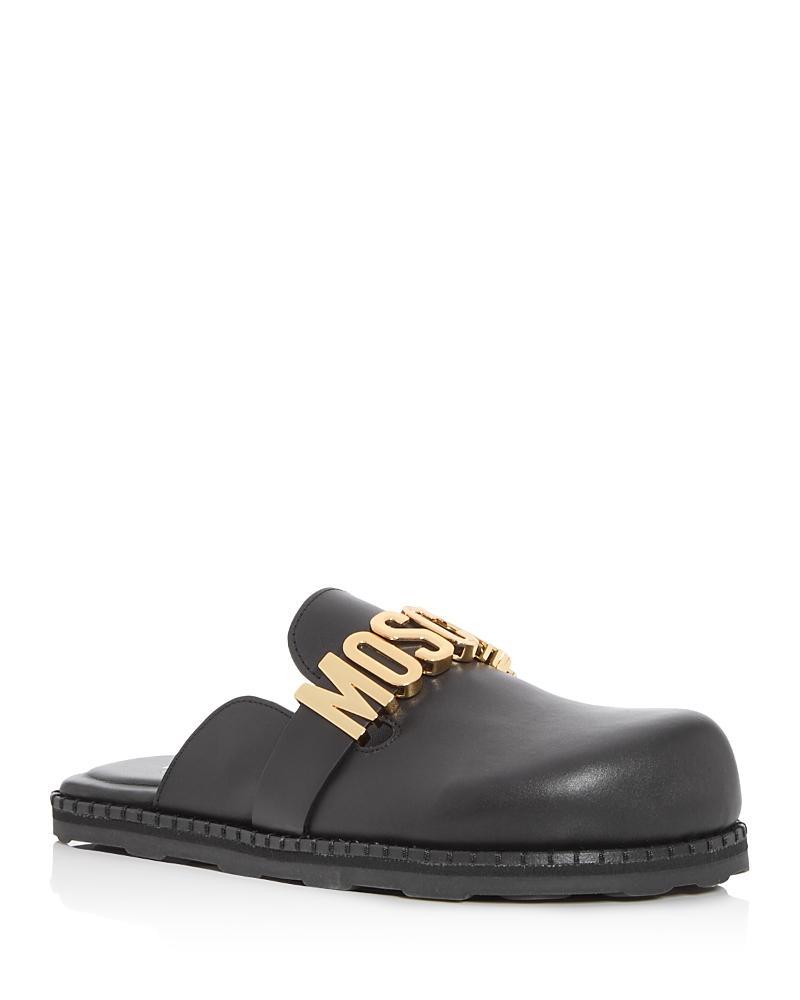 Womens Sporty Logo-Accented Leather Mules Product Image