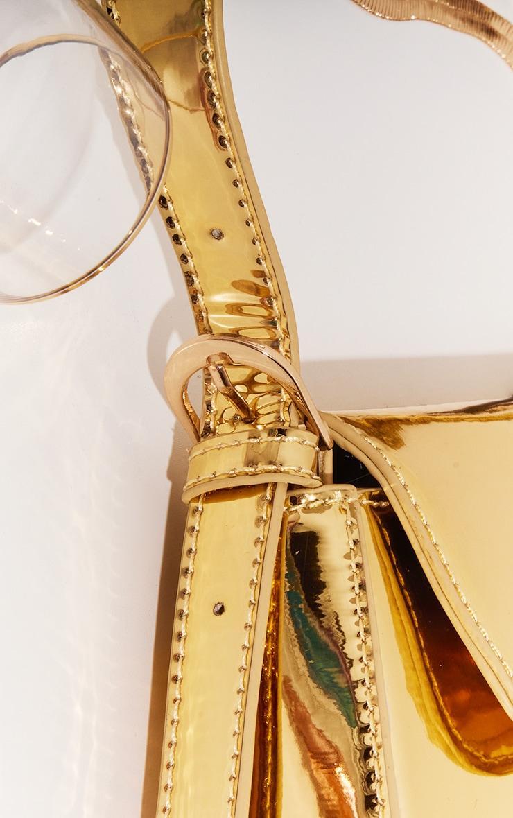 Gold Metallic Trapeze Shoulder Bag Product Image