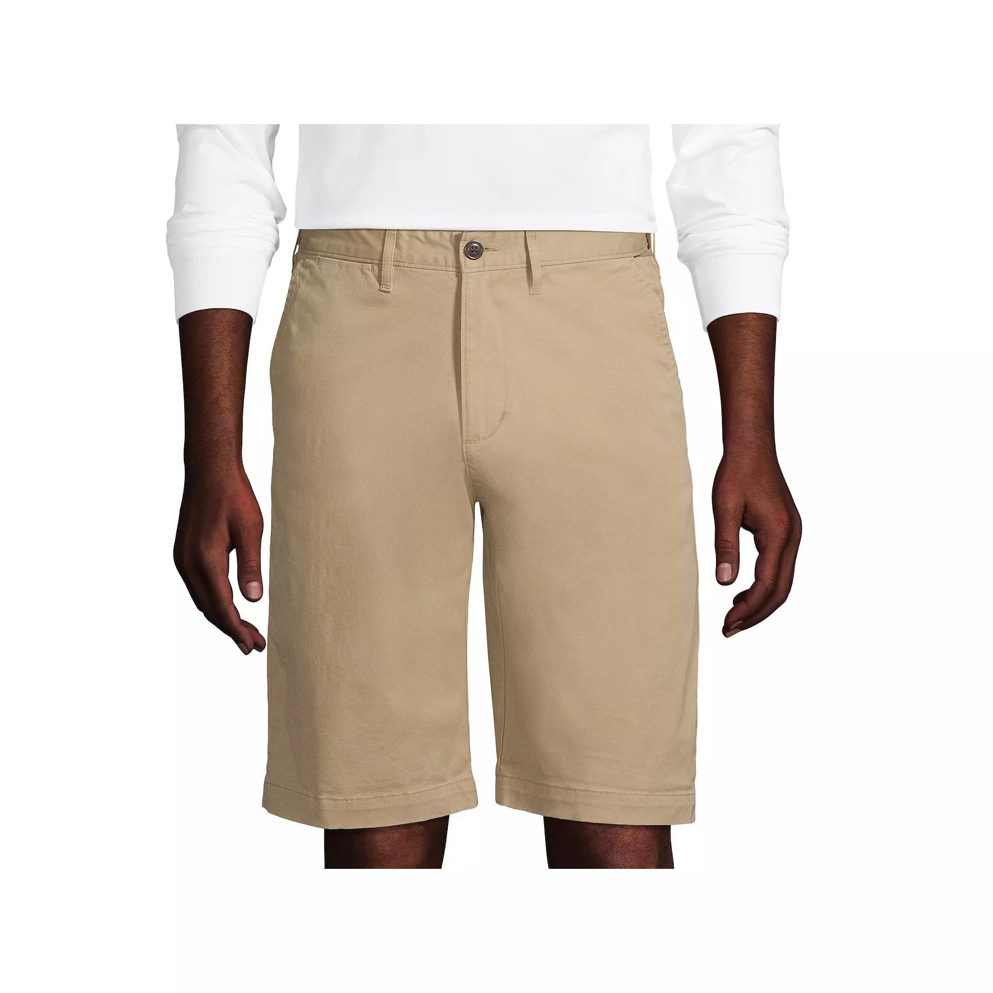 Big & Tall Lands End 11-Inch Comfort-Waist Knockabout Chino Shorts, Mens Green Product Image