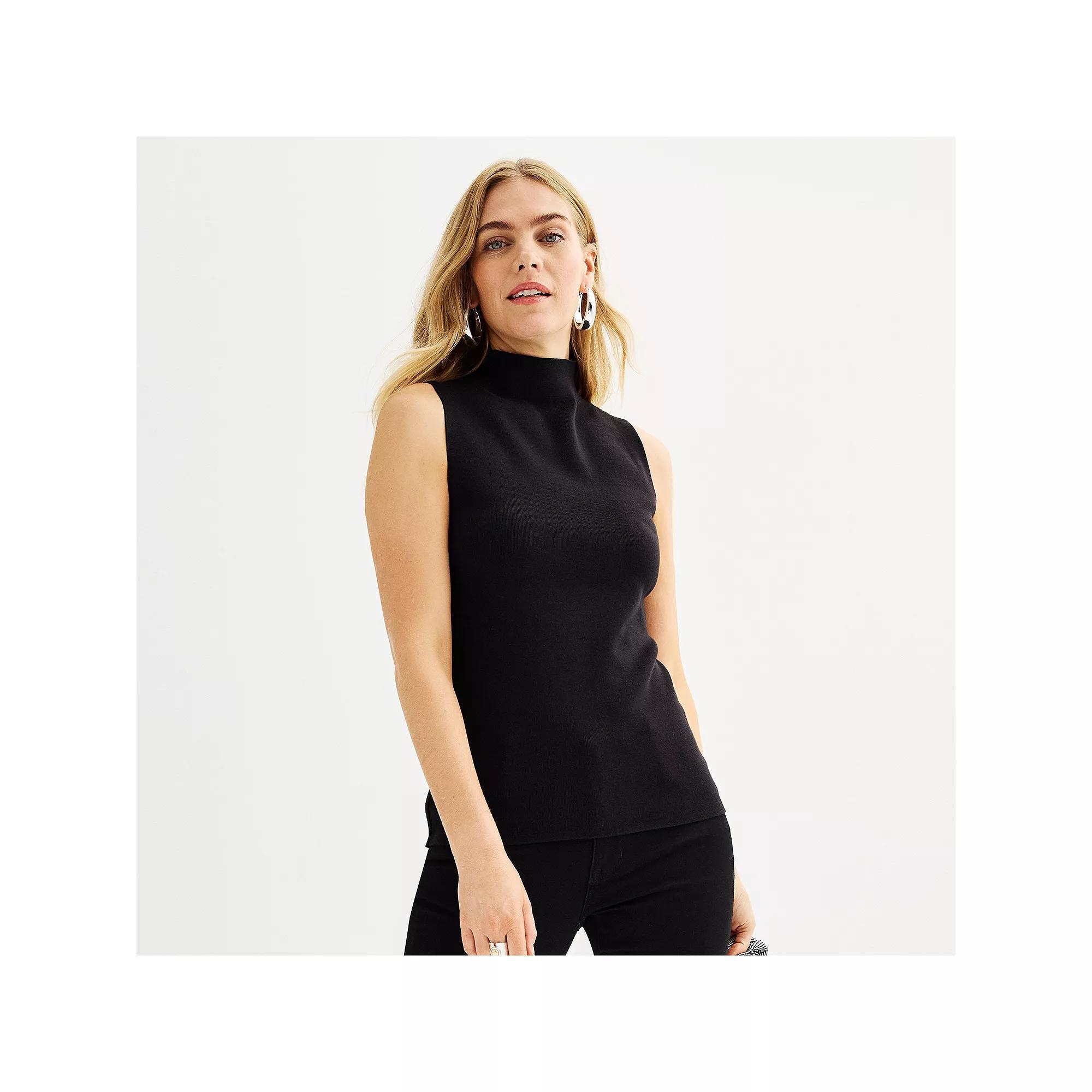 Women's Nine West Mockneck Sleeveless Sweater, Size: XS, Elmore Product Image