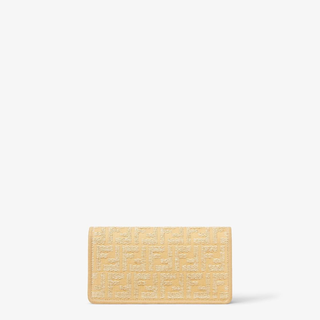 Wallet On Chain BaguetteJacquard fabric wallet with raffia FF Product Image