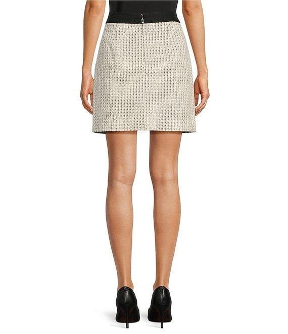 KARL LAGERFELD PARIS Tweed Framed A-Line Skirt Product Image