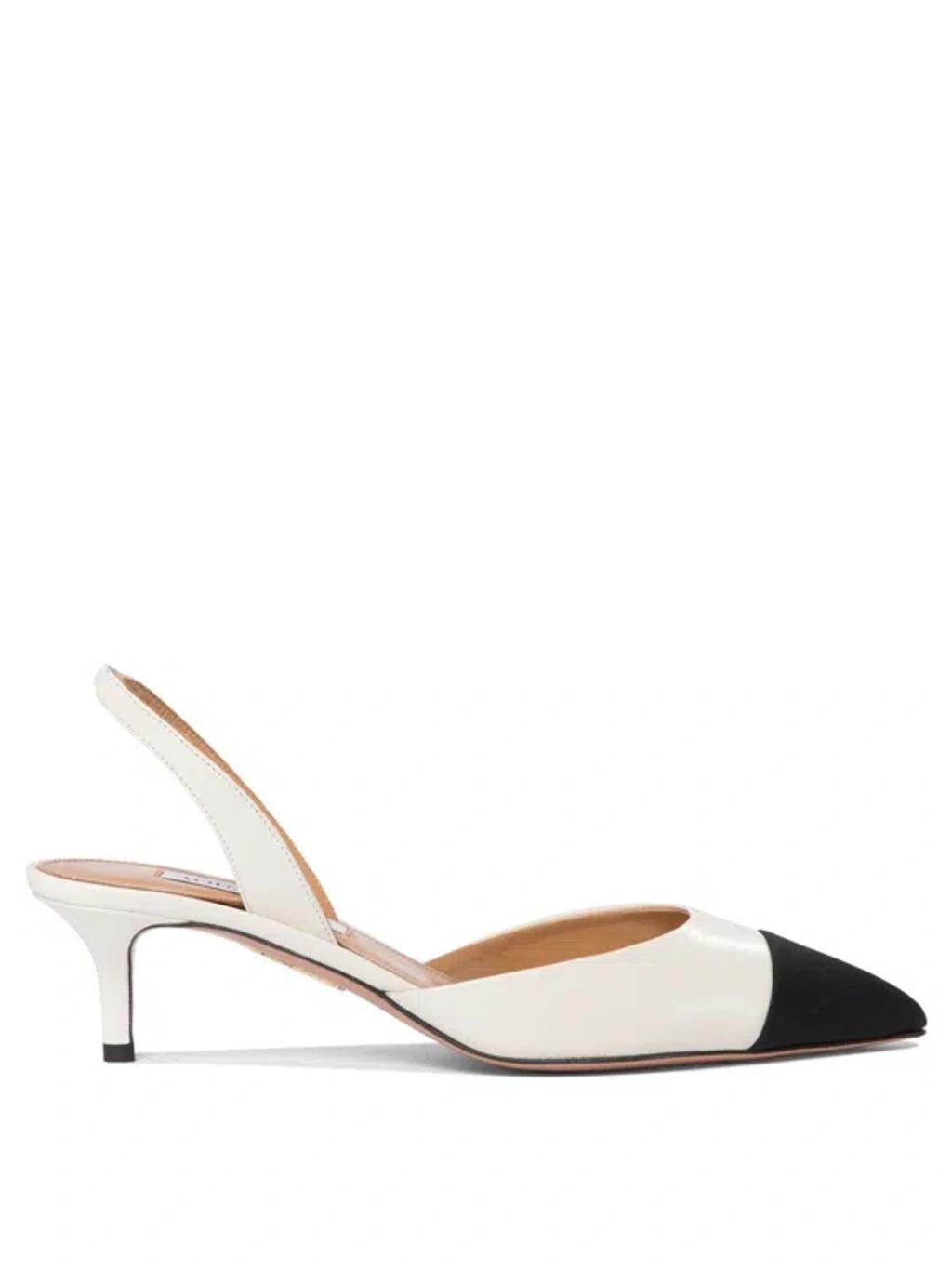 AQUAZZURA Milanese Sling 50 Pump In White Product Image