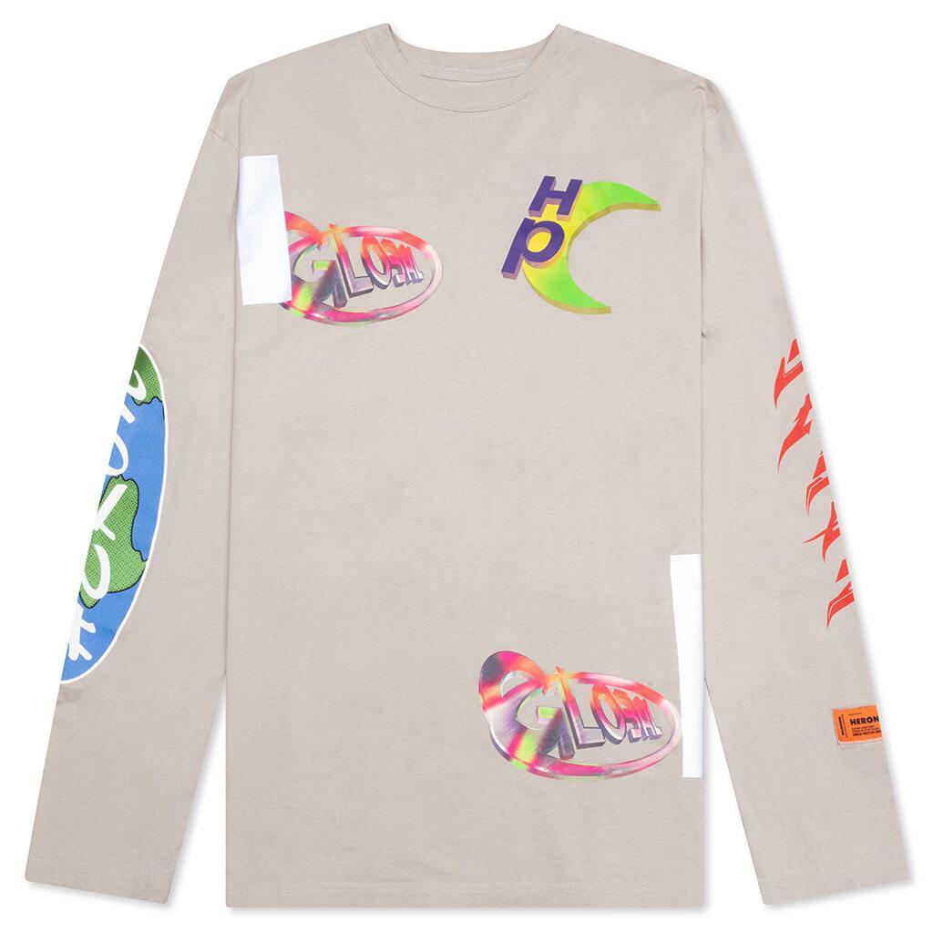 L/S Tee OS Global Collage - Grey/Blue Male Product Image