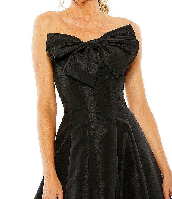 Mac Duggal Satin Strapless Bow Bodice A-line Ball Gown Product Image