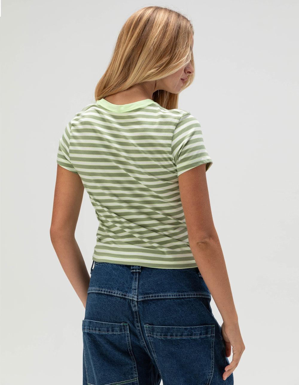 NIKE Sportswear Chill Knit Womens Stripe Tee - GREEN COMBO Product Image