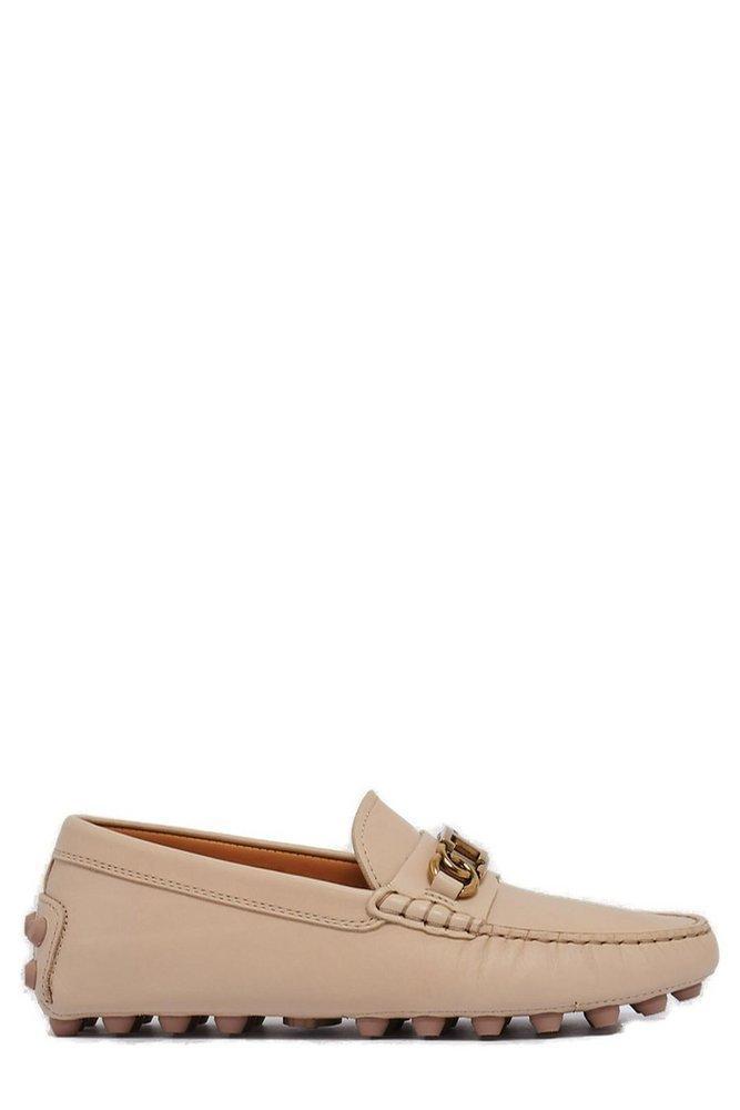 TOD'S Logo Plaque Slip-on Loafers Tods In Natural Product Image