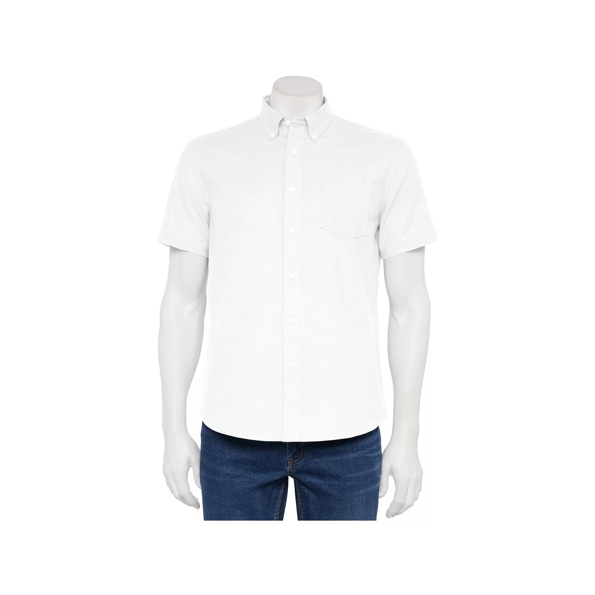 Men's Sonoma Goods For Life® Adaptive Short Sleeve Perfect Length Shirt, Size: XXL, White Product Image