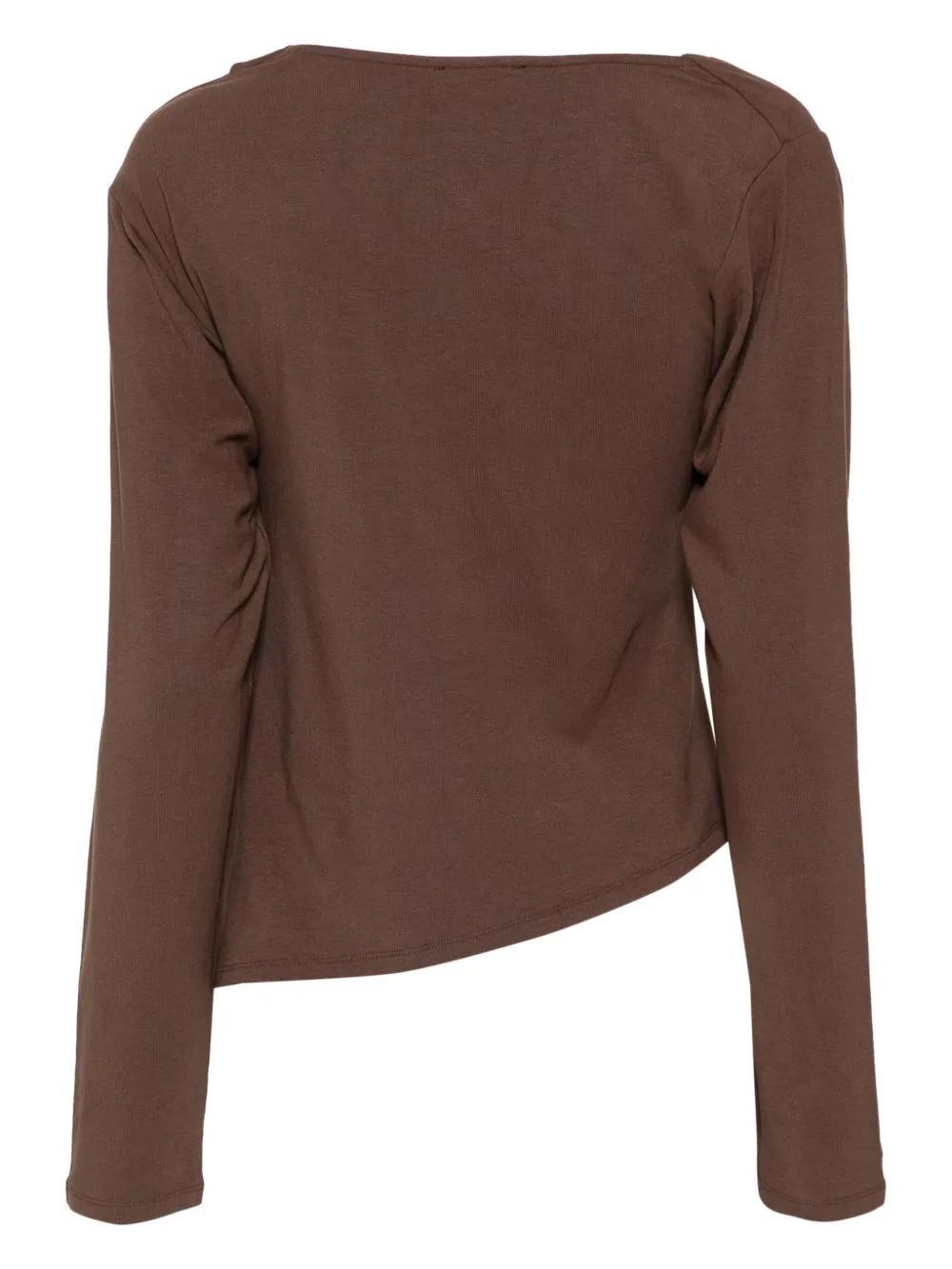 wrap top and wide-leg trousers suit Product Image