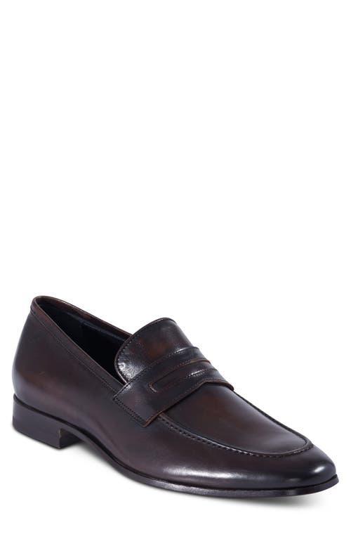 Mens Thorne Soft Textured Leather Penny Loafers Product Image