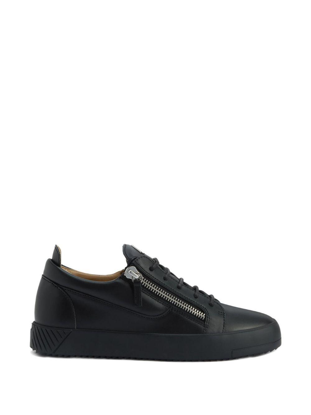 Frankie zip-detail leather sneakers Product Image