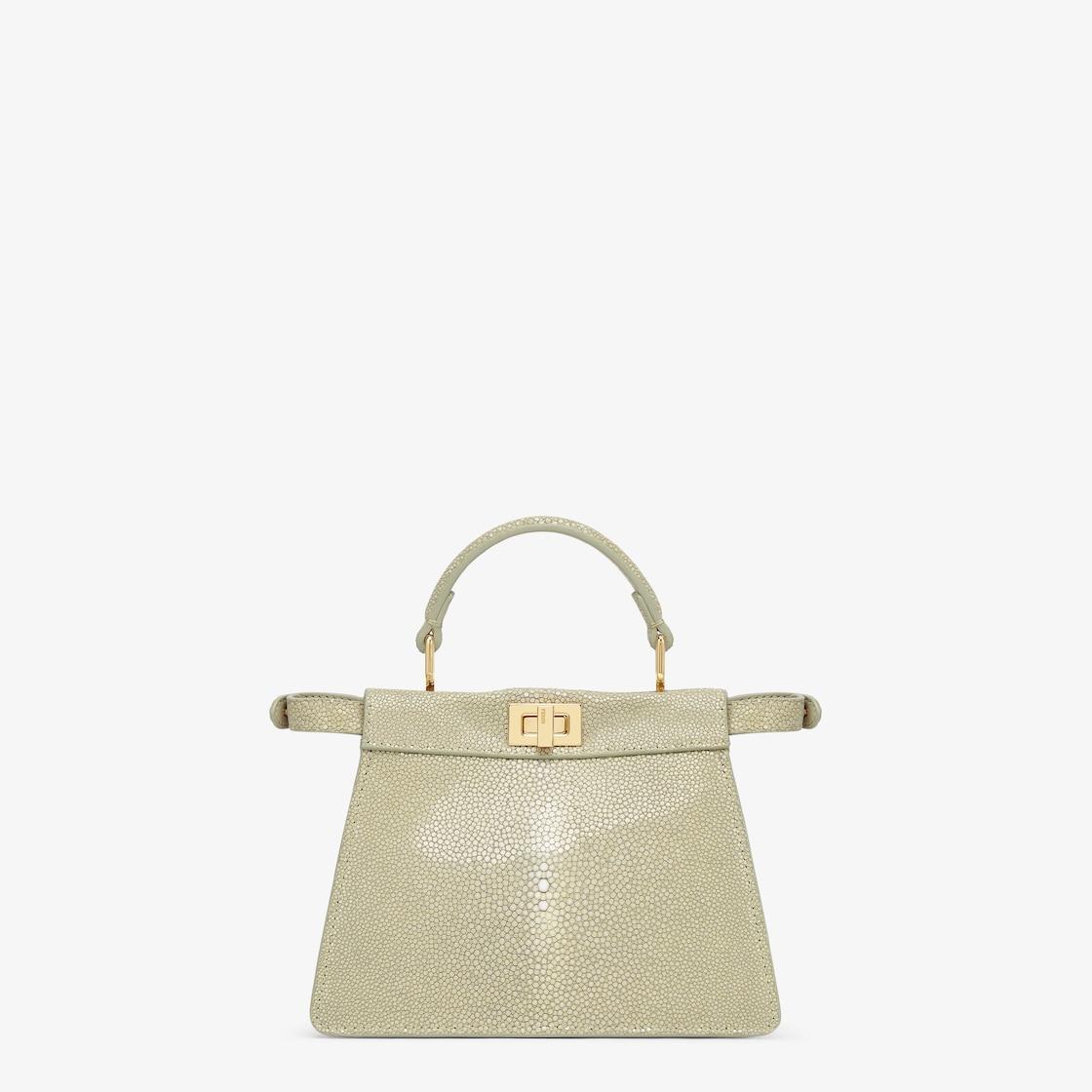 Peekaboo ISeeU PetiteSage green stingray leather bag Product Image