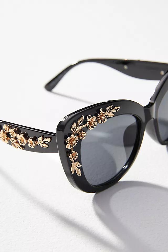 Floral-Trimmed Cat-Eye Sunglasses Product Image