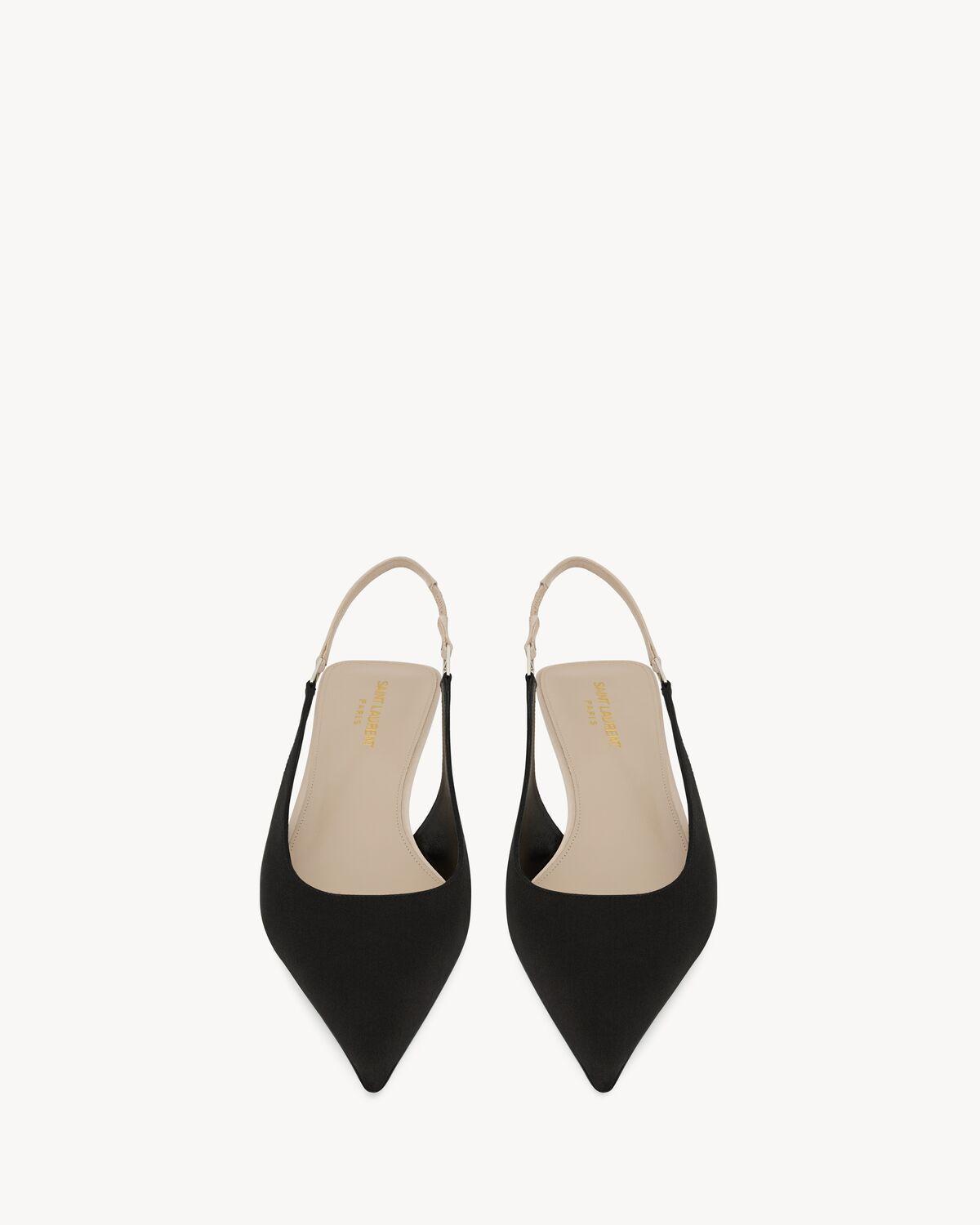CHERISH slingback pumps in satin crepe | Saint Laurent | YSL.com Product Image