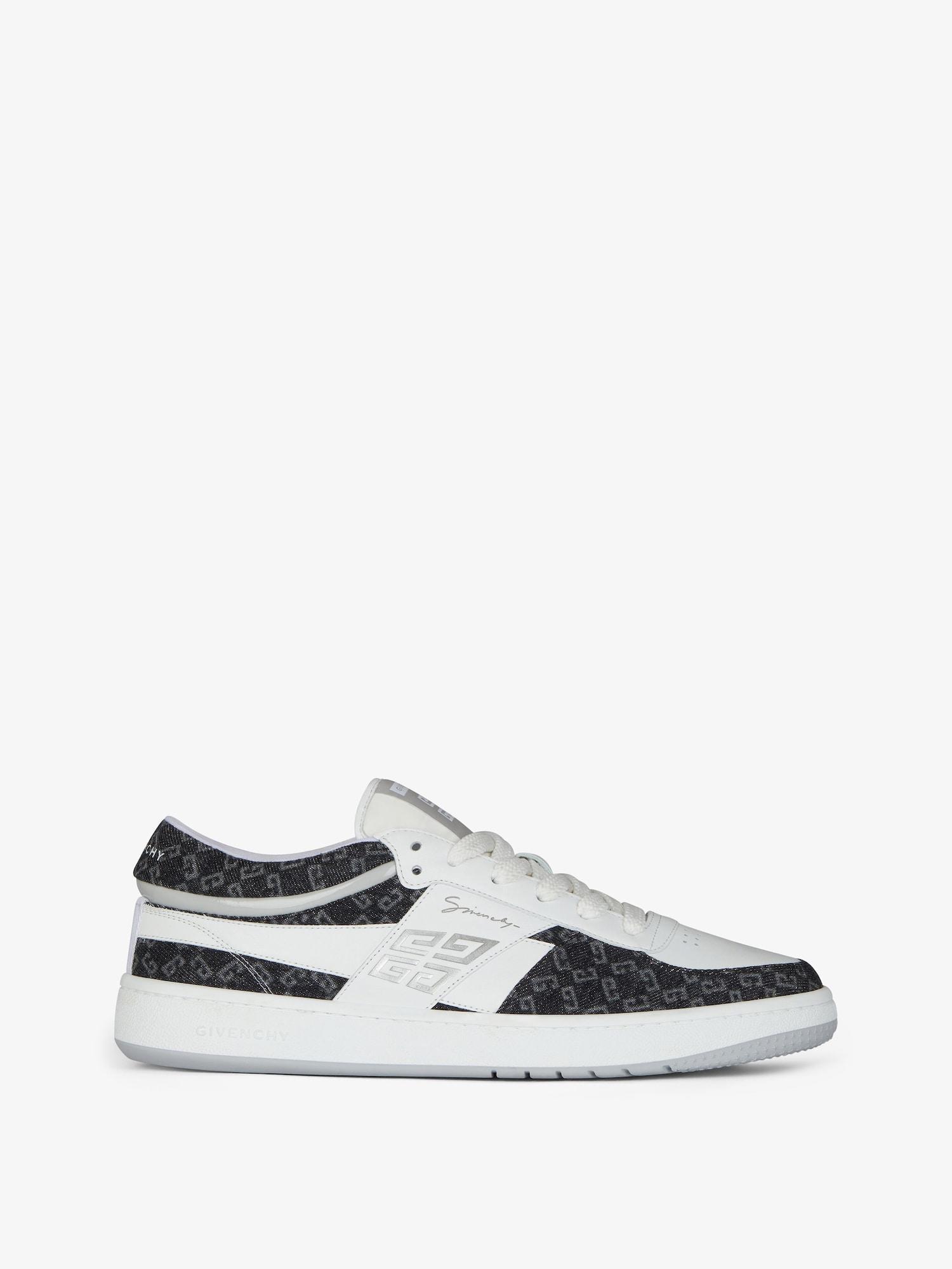 G Move sneakers in leather and monogram 72 denim Product Image