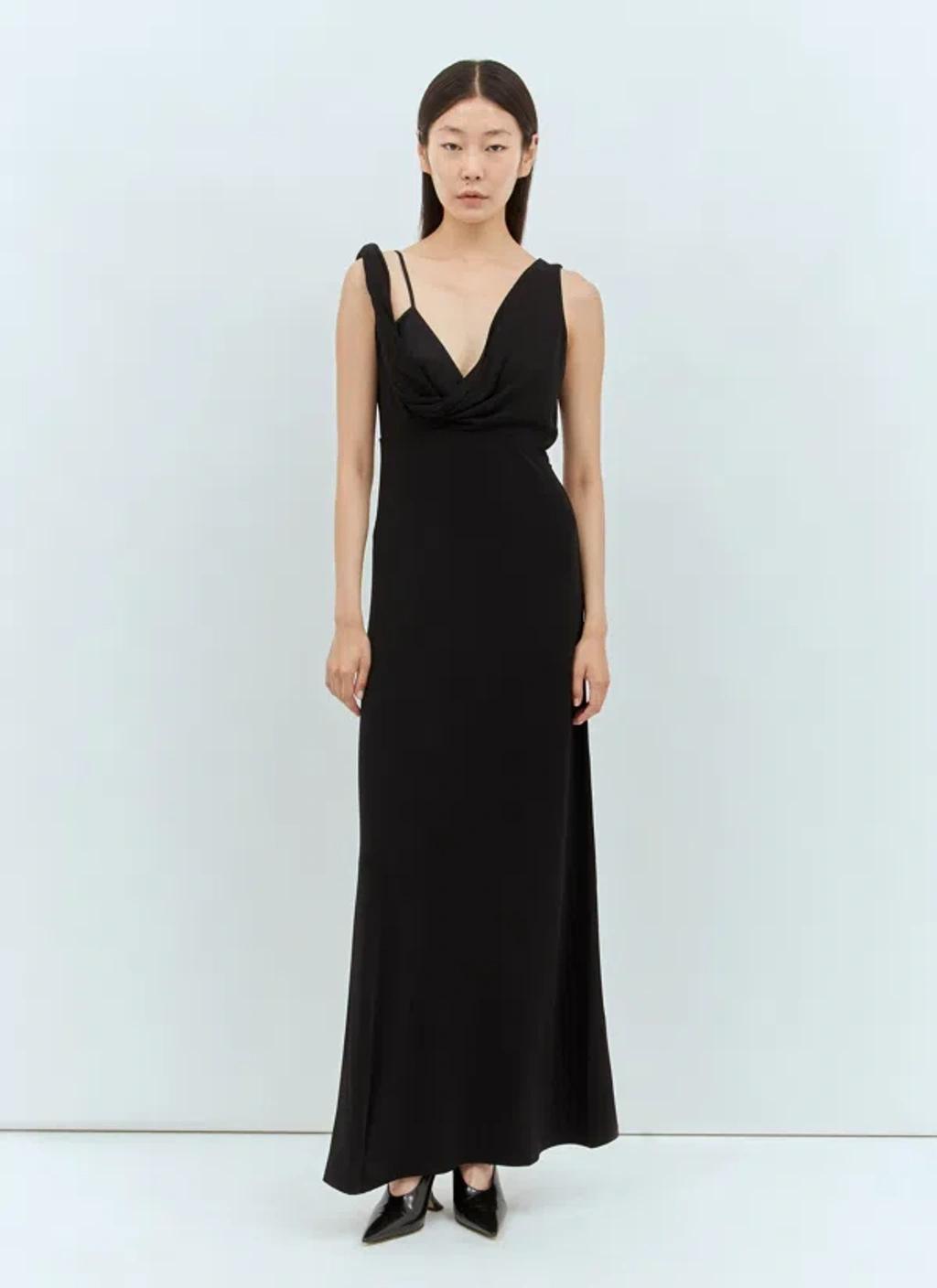 TOTÊME Toteme Twist Drape Dress In Black Product Image