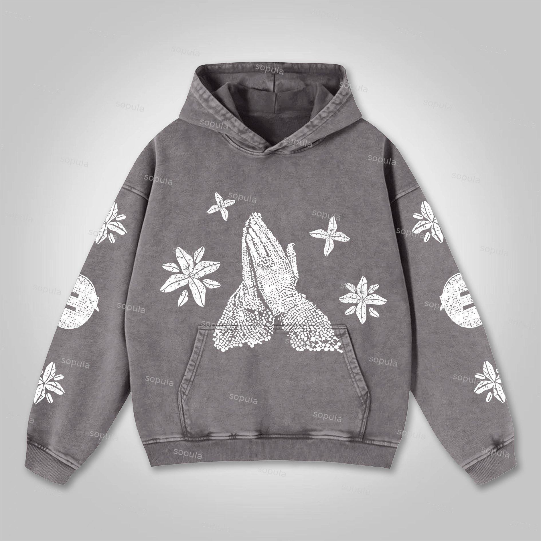 Vintage Madonna Graphic Acid Washed Oversized Hoodie Product Image