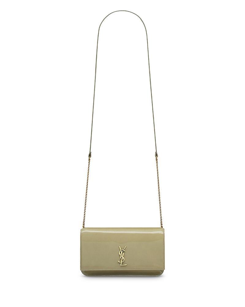 Womens Cassandre Phone Holder with Strap in Shiny Crocodile-Embossed Leather Product Image