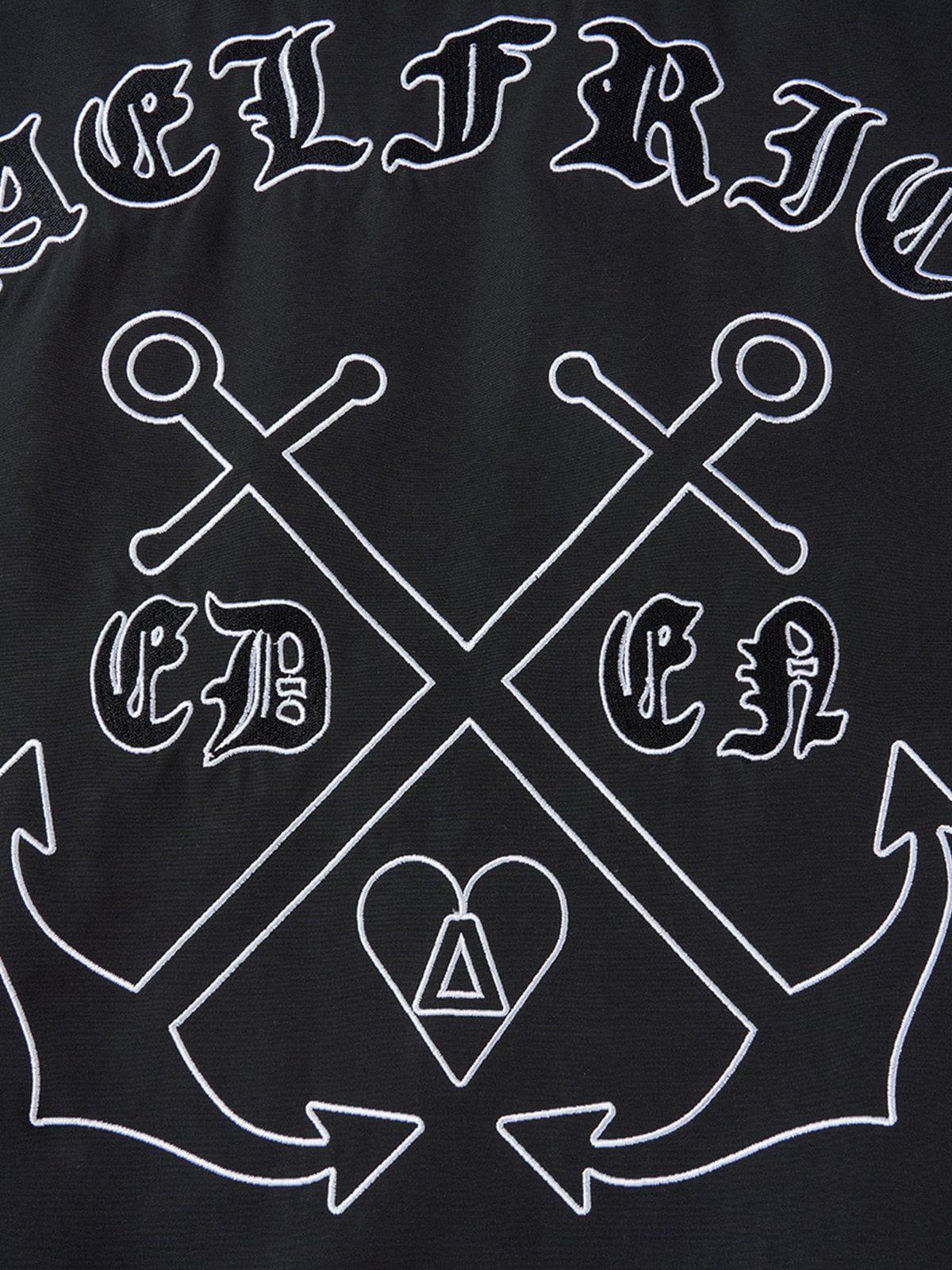 Aelfric Eden Embroidery Ship Anchor Bomber Jacket Product Image