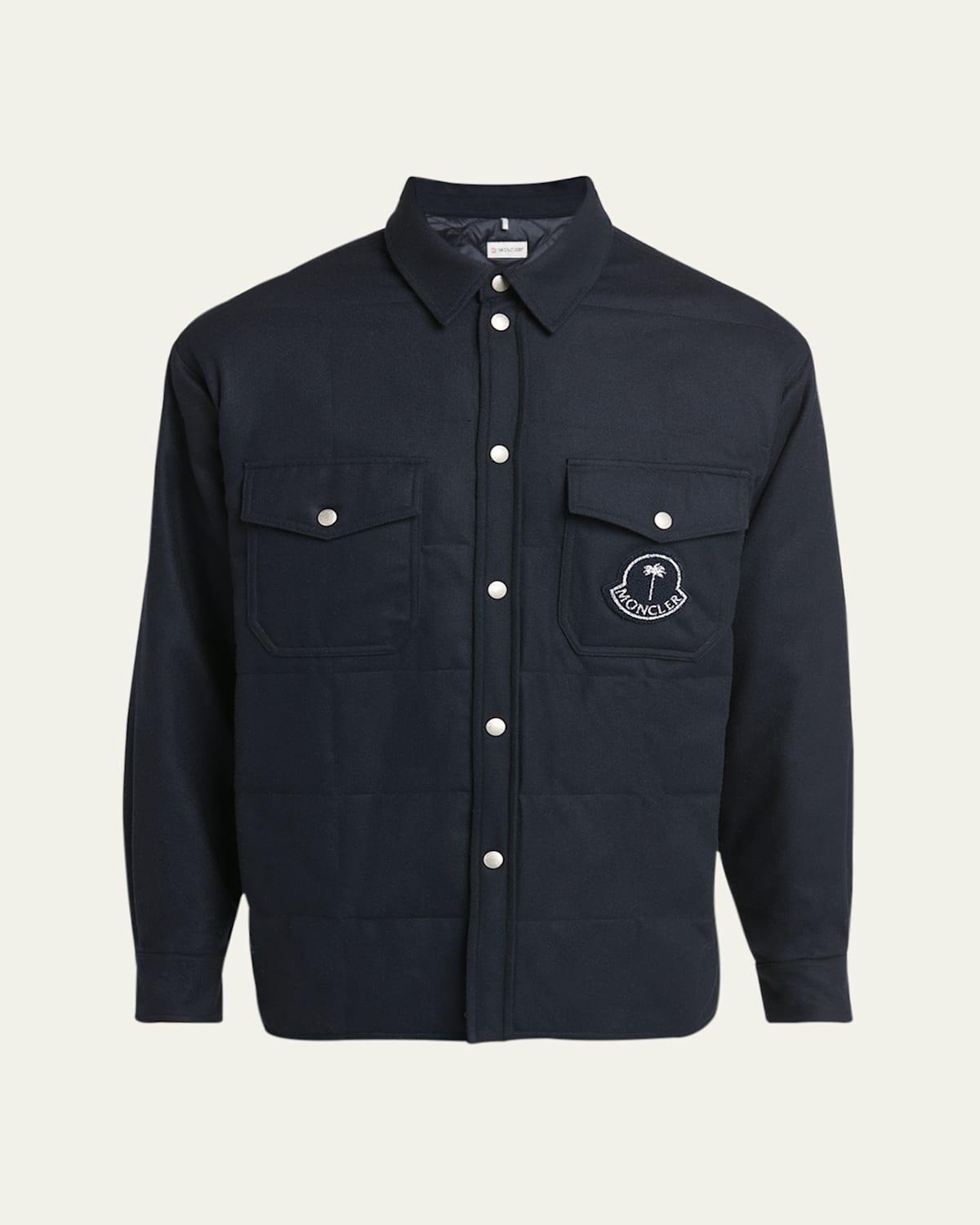 x Palm Angels Mens Quilted Button-Down Shirt Product Image