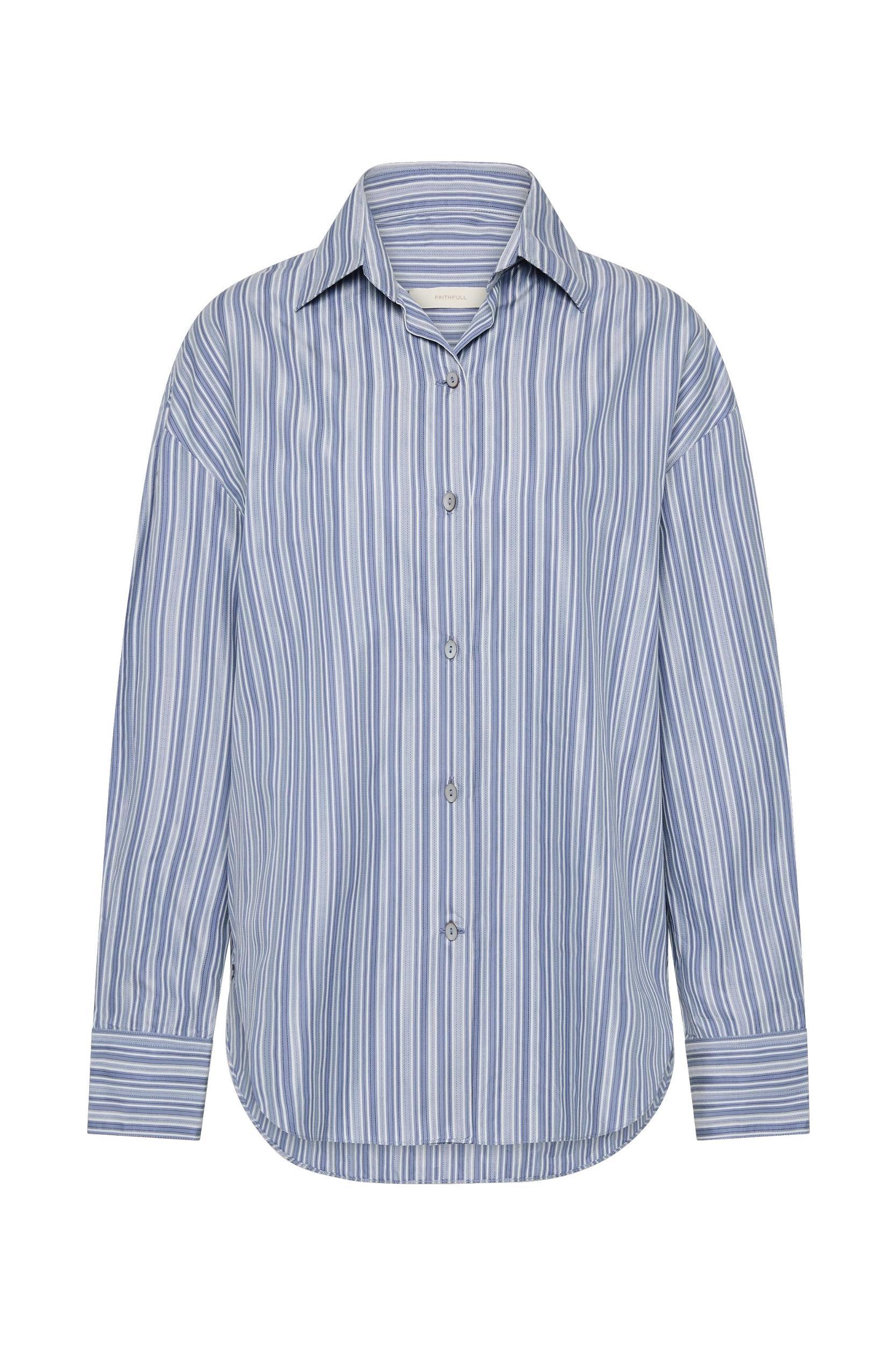 En Vau Shirt Blue Stripe Product Image