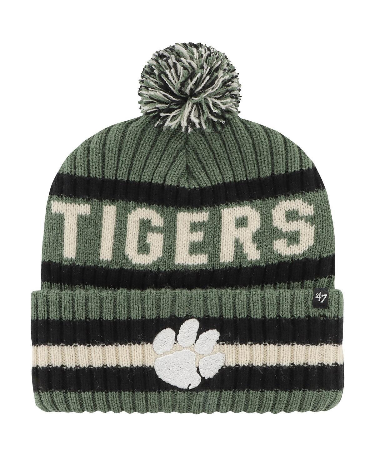 Men's '47 Green Clemson Tigers OHT Military Appreciation Bering Cuffed Knit Hat with Pom Product Image