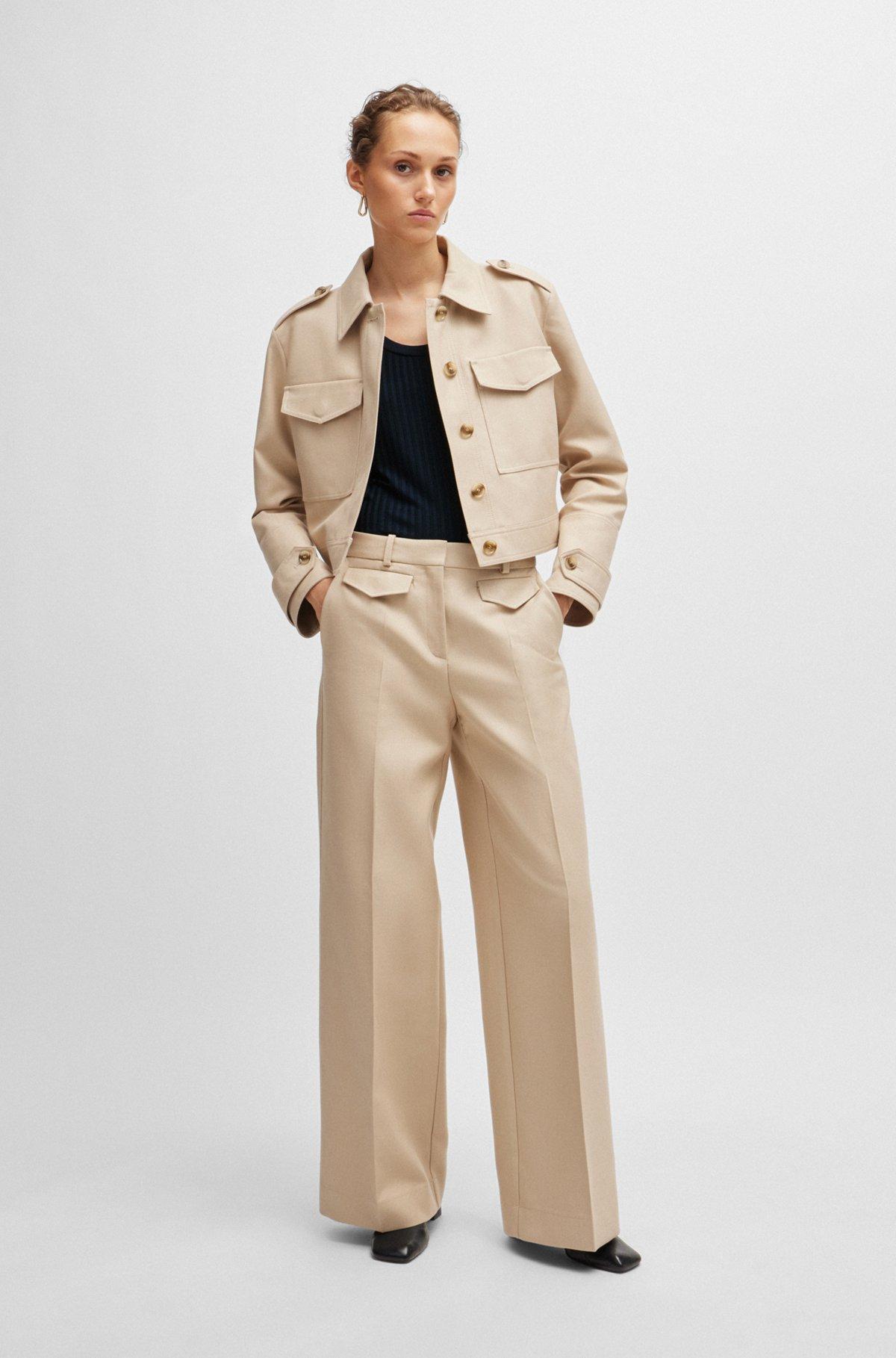 Scoop-neck top in stretch fabric Product Image