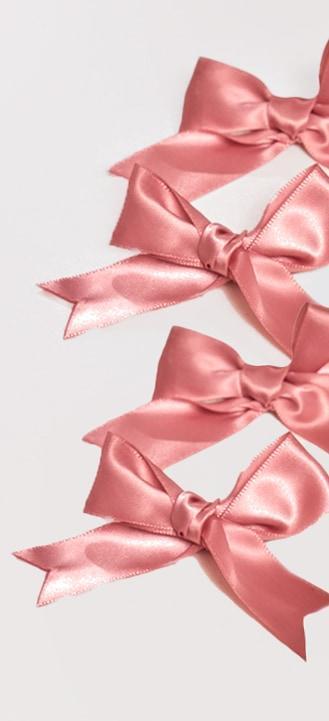 Pink Satin Bow Hair Clips 4 Pack Product Image