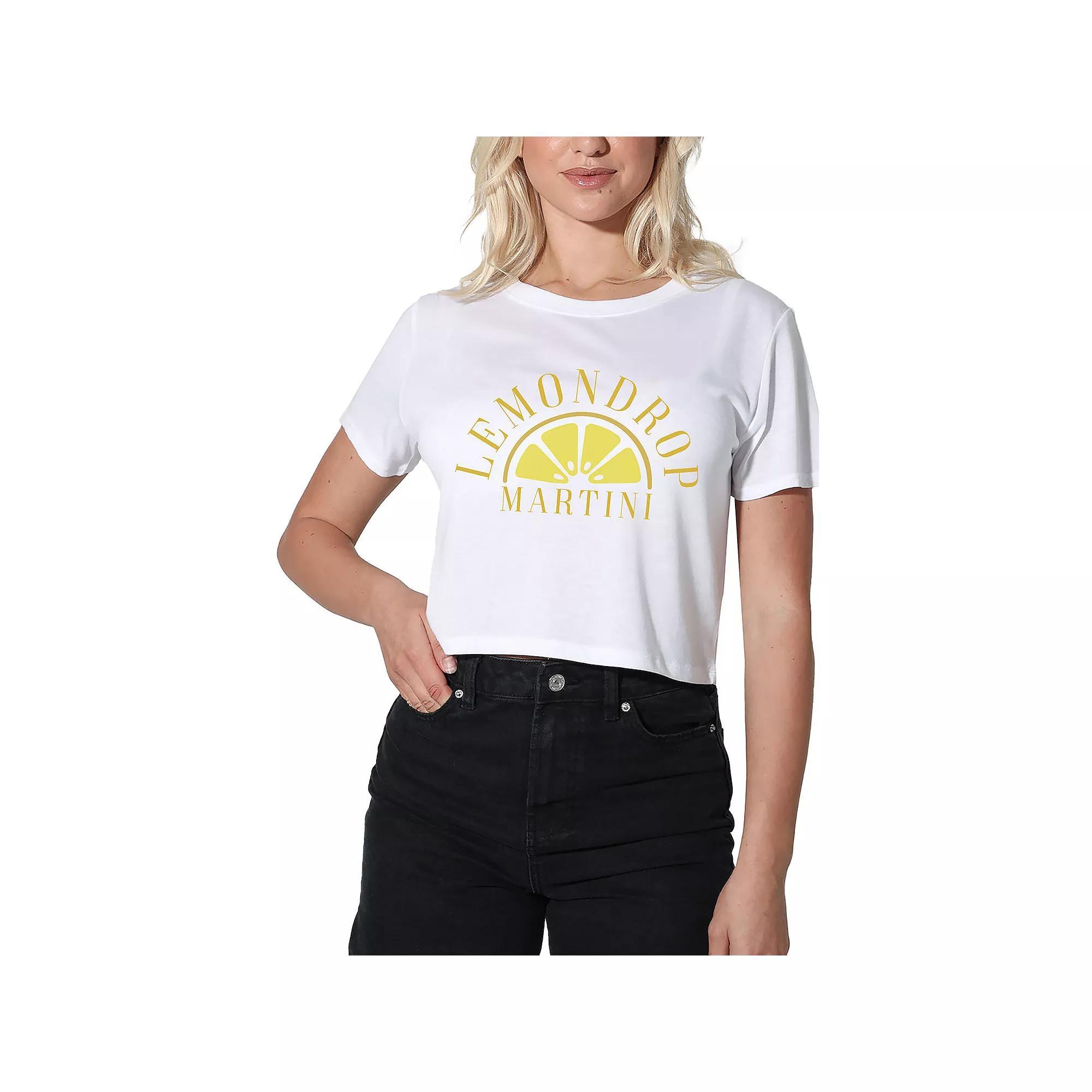 Women's Suburban Riot Lemondrop Martini Crop Tee, Girl's, Size: XS, White Product Image