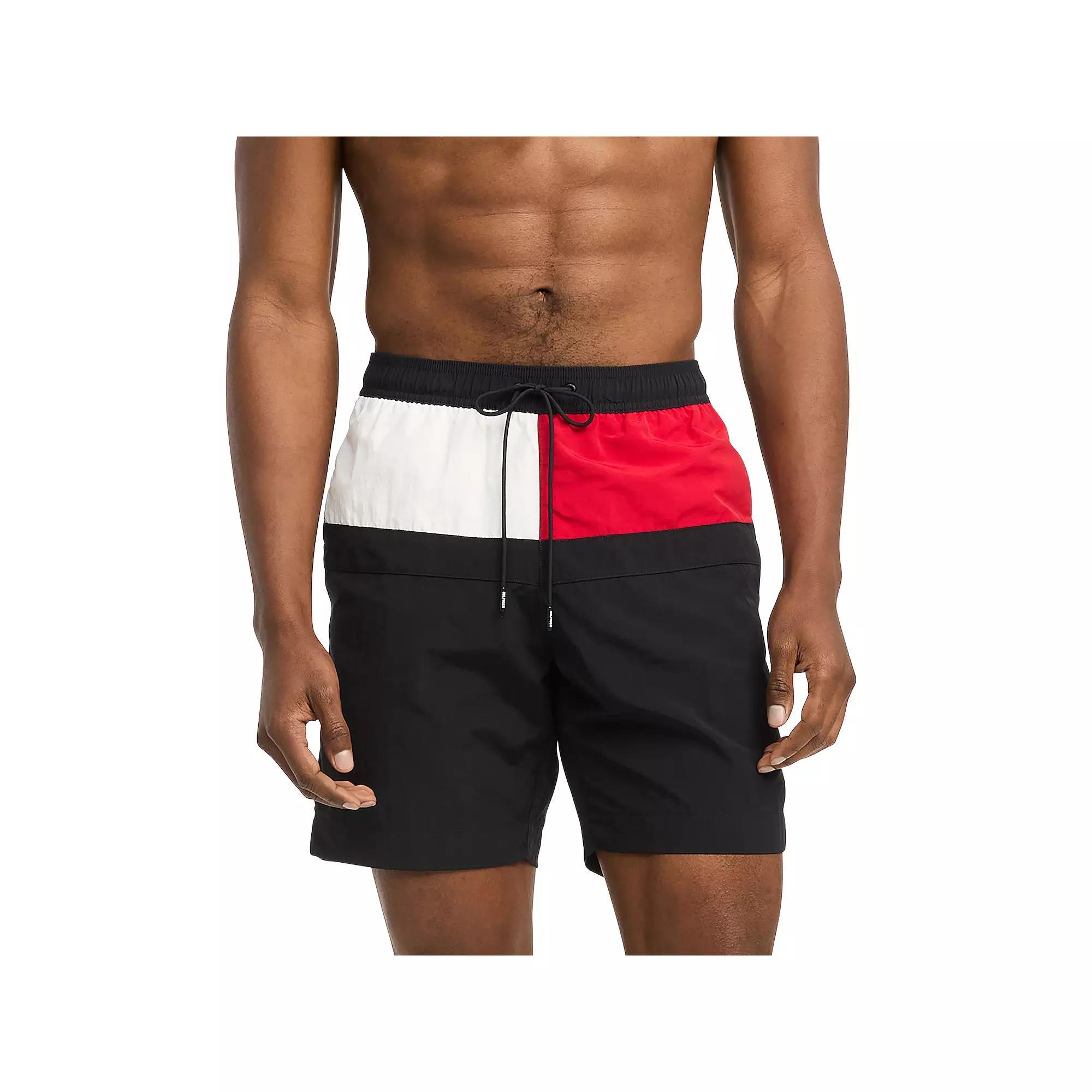 Men's Tommy Hilfiger 7" Drawstring Swim Trunks, Size: Large, Desert Product Image