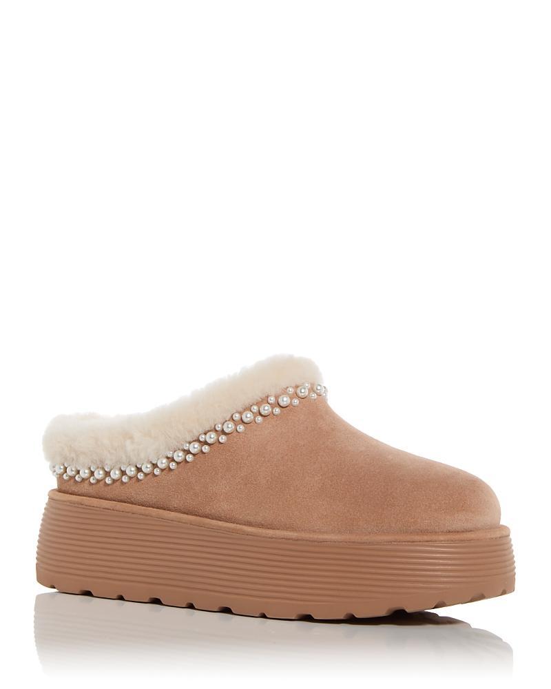 Stuart Weitzman Womens Nelle Shearling Platform Slippers Product Image