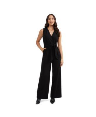 Womens Ellen Tracy Wide Leg Jumpsuit With Tie Waist Product Image