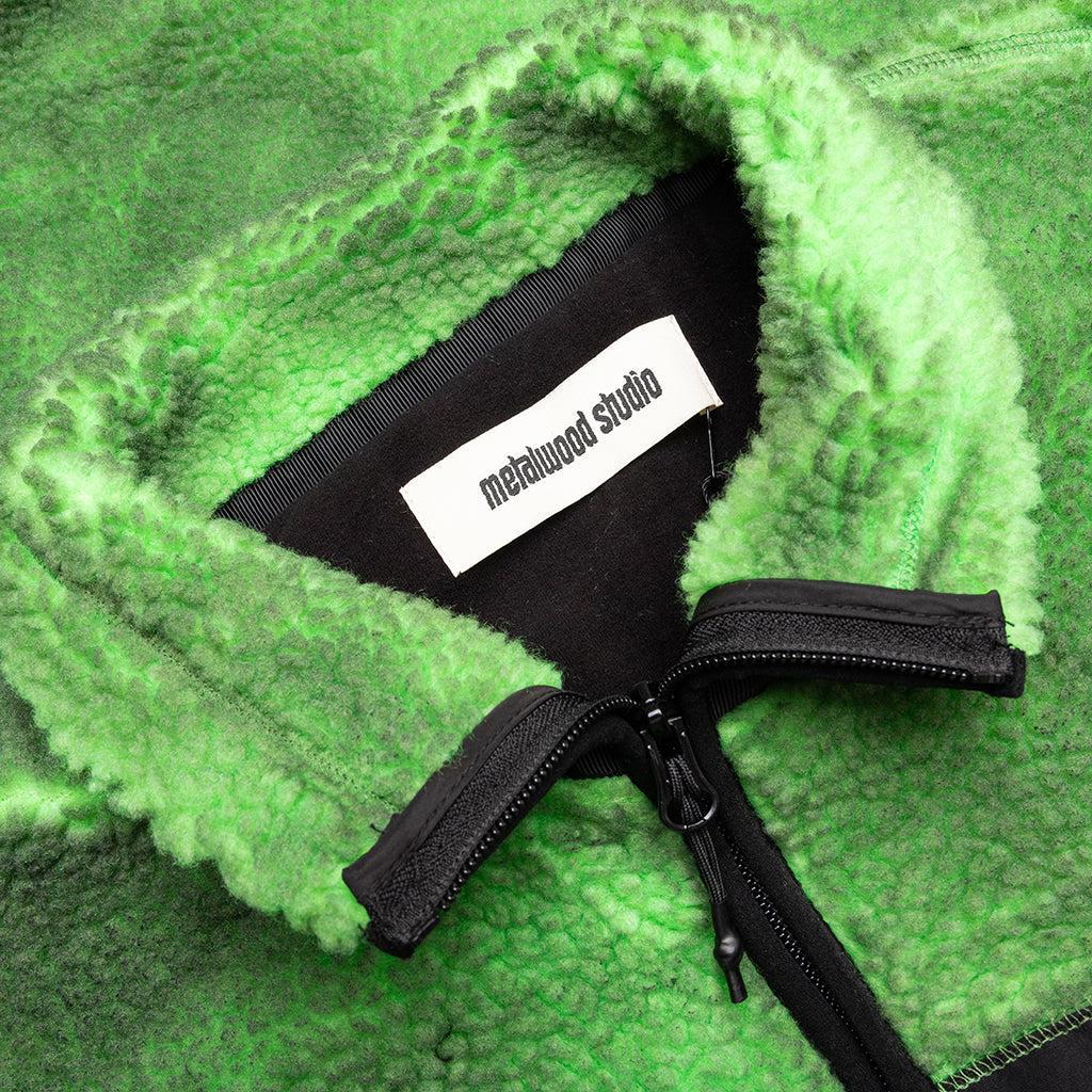 Painted Sherpa Fleece Jacket - Green Male Product Image