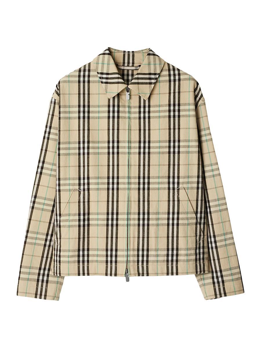 Mens Harrington Check Cotton Zip-Front Jacket Product Image