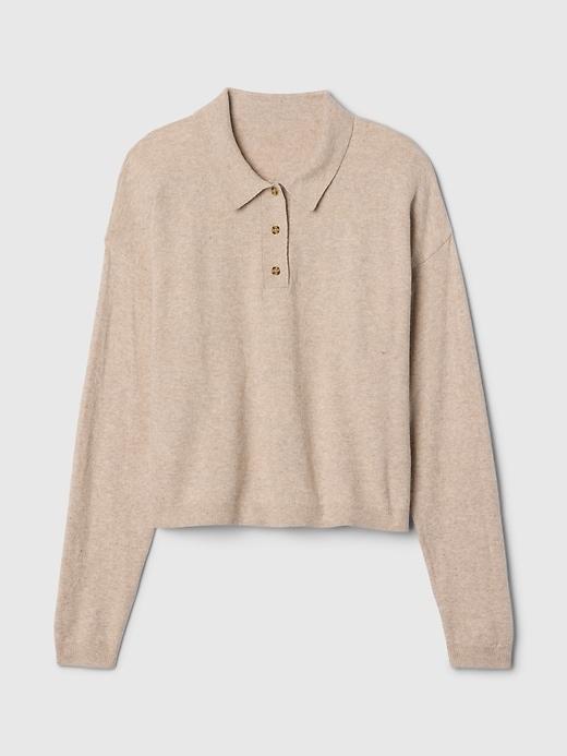 CashSoft Relaxed Polo Sweater Product Image