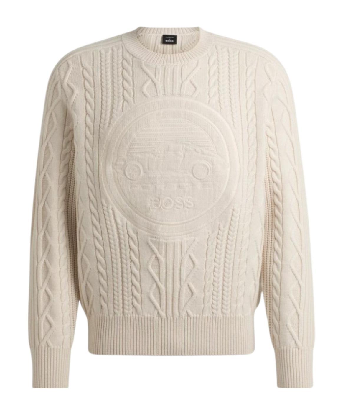 HUGO BOSS Long-sleeved Sweater In Nude Product Image